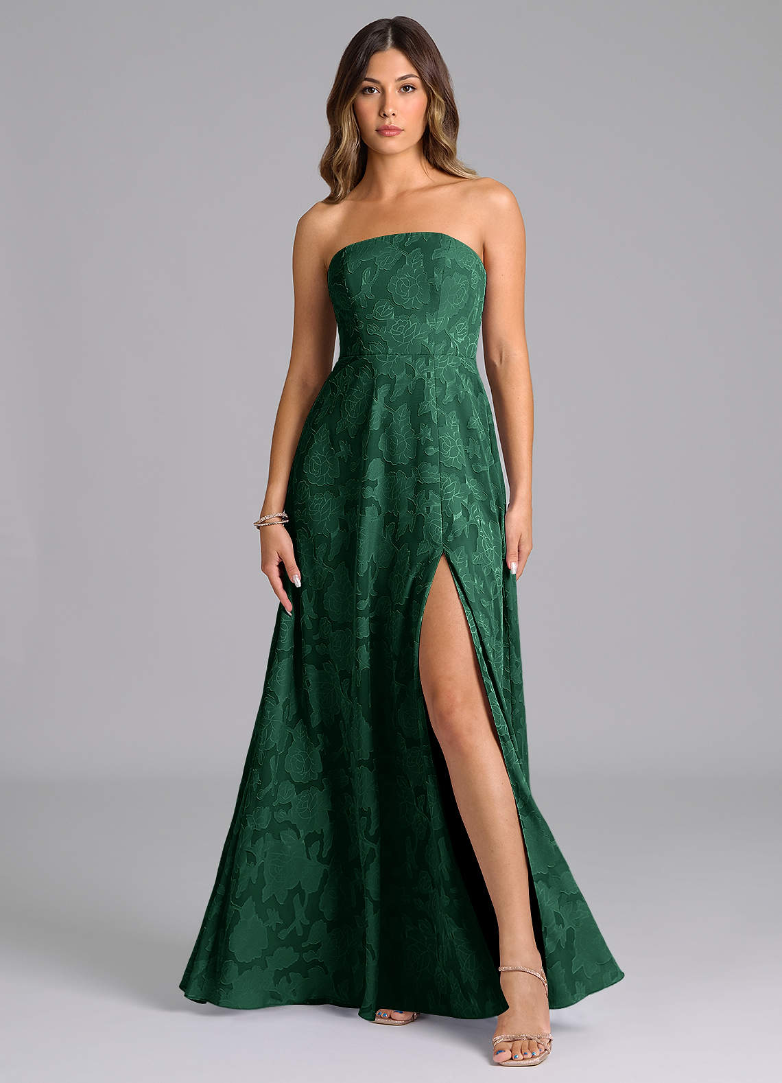 green burnout dress Zapakasa Women Burnout Velvet Dark Green Mother of Bride Dress V-neck  Bridesmaid Dress