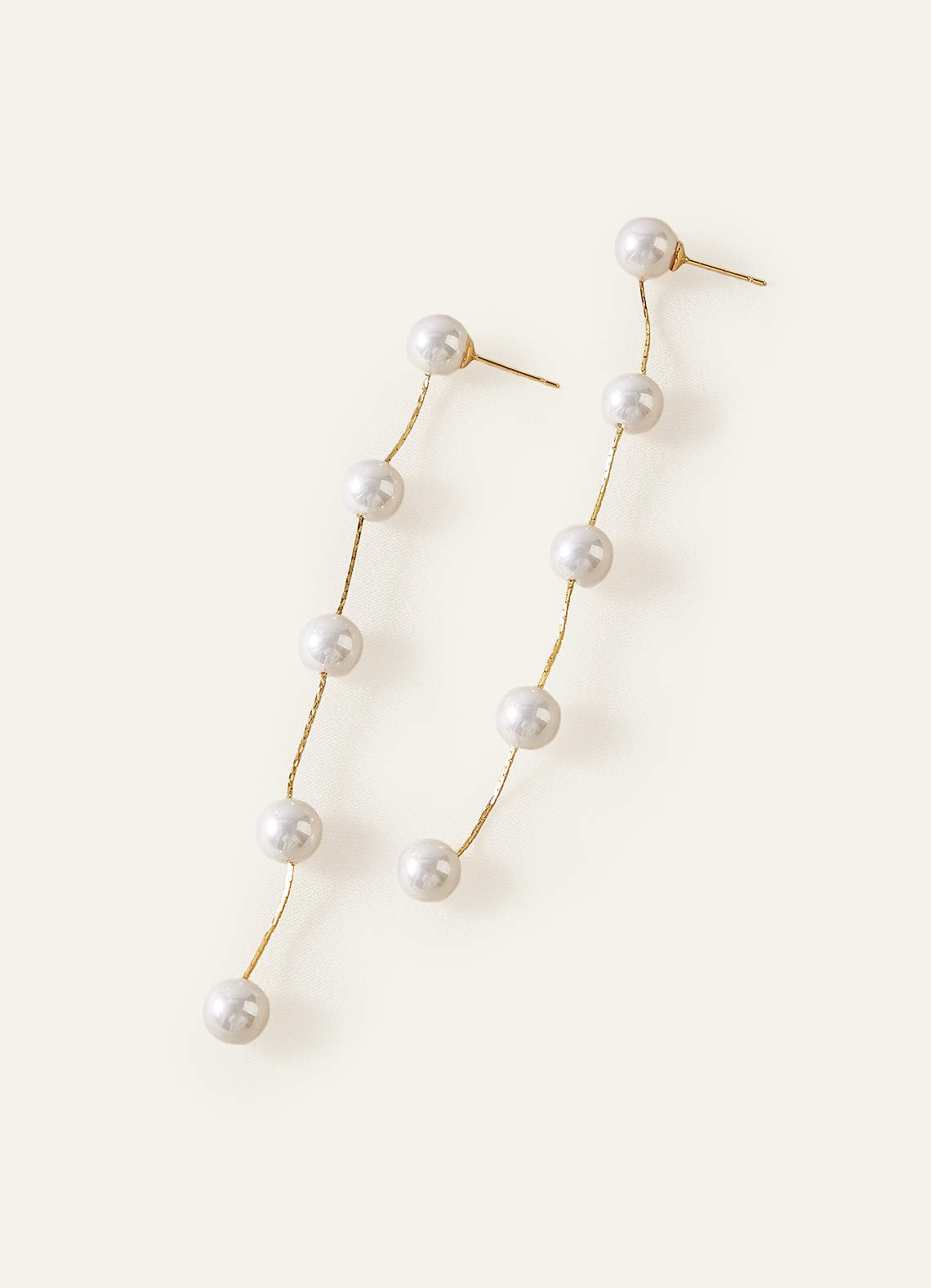 front Vintage Pearl Tassel Earrings