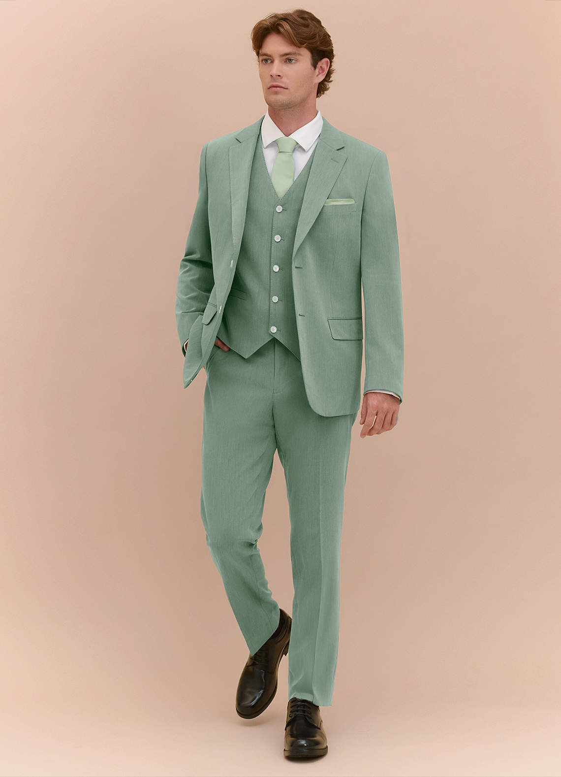 front William Dusty Sage 3-delad kostym