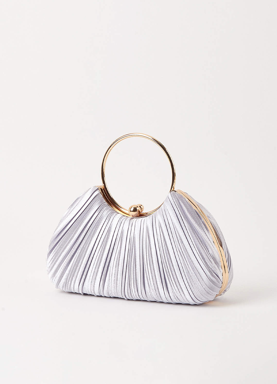 front Satin Pleated Handbag