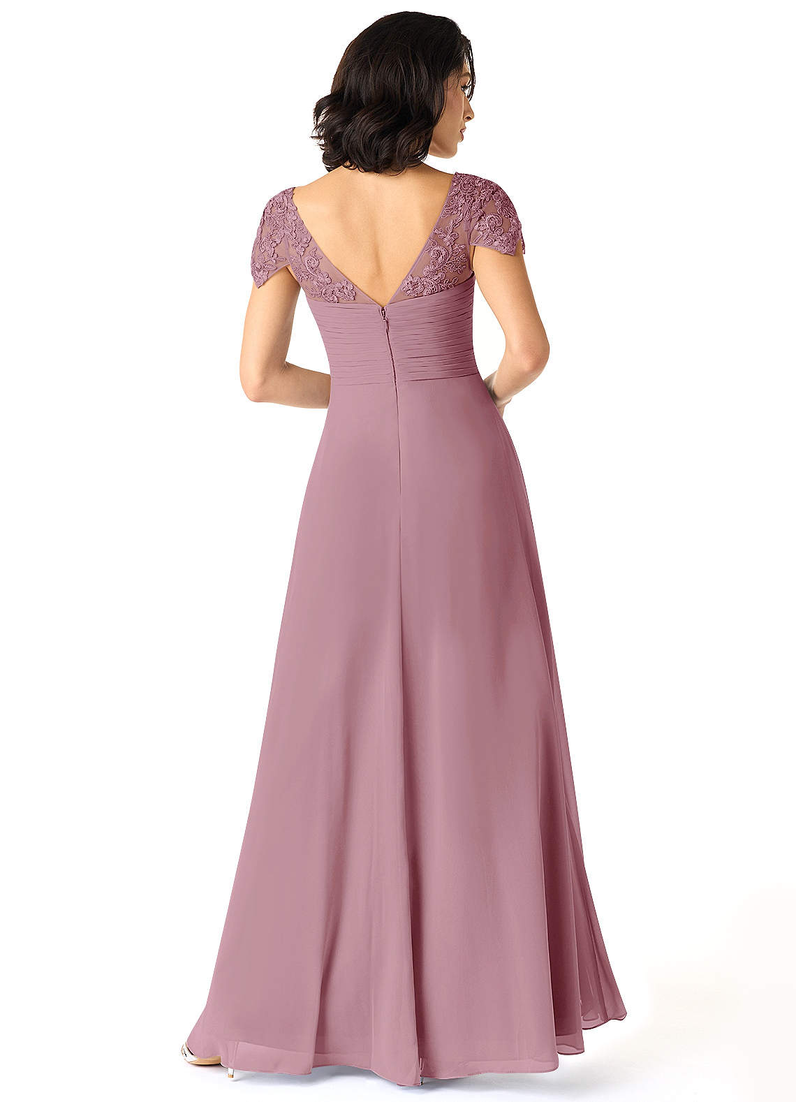A-Line Satin Pleated Flower Girl Dress Vintage Mauve