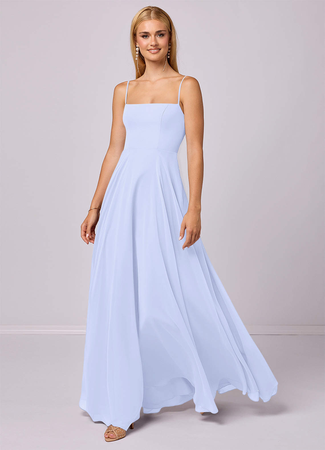 Barbie ♥ Azazie Brautjungfernkleider A-Linie Chiffon Kleid Lavendel image1