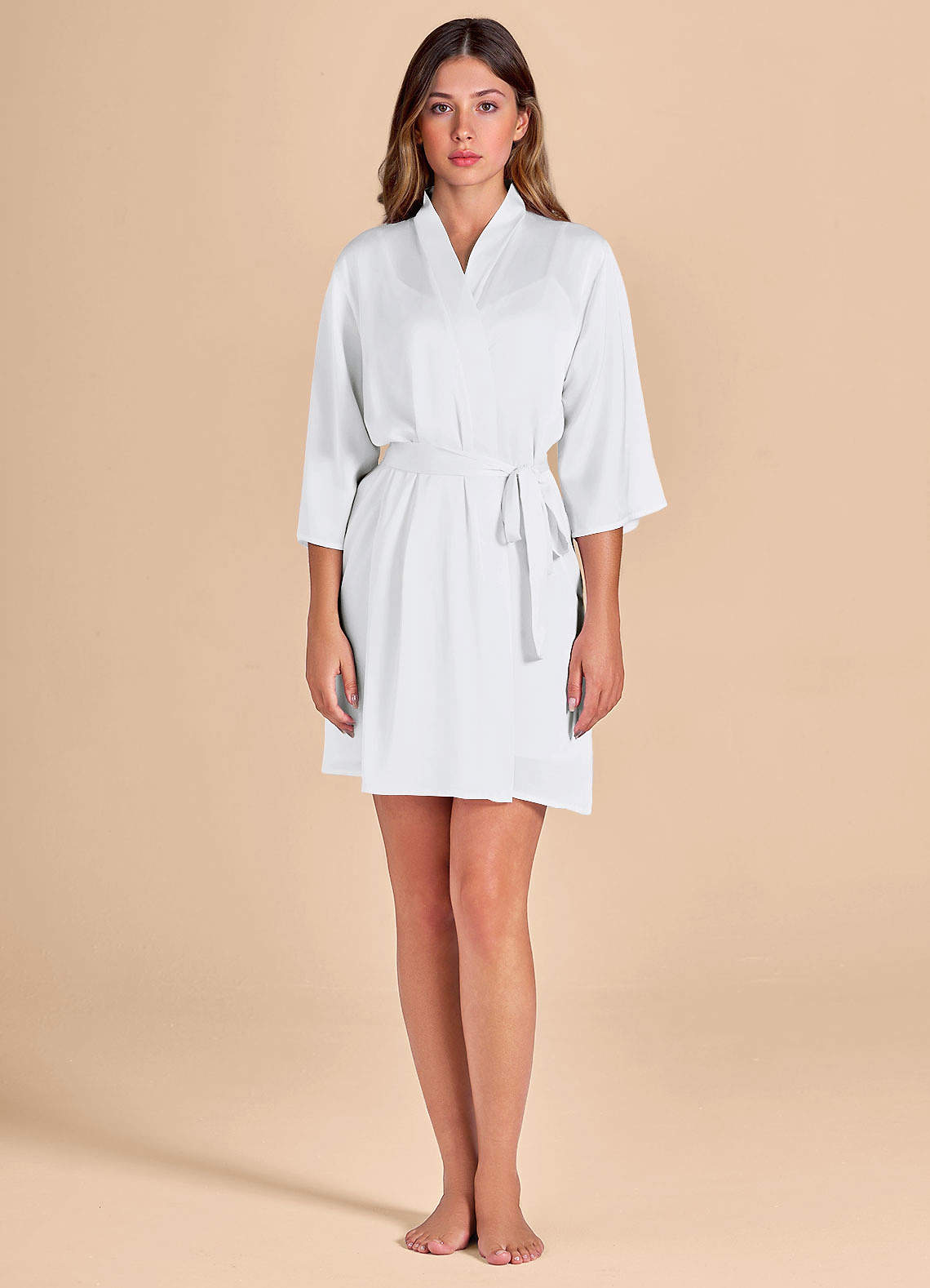 front 2-PIECE SATIN ROBE AND SLIP SET