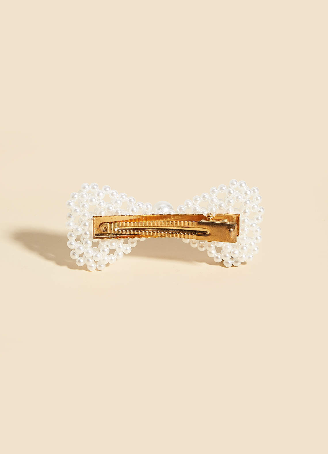 front Pearl Bow Barrette