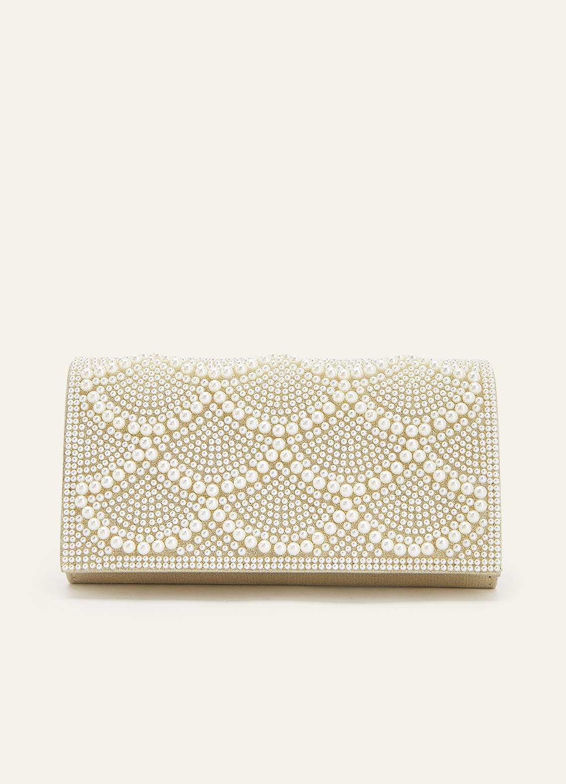 Ivory Scalloped Pearl Embellished Clutch | Azazie CA