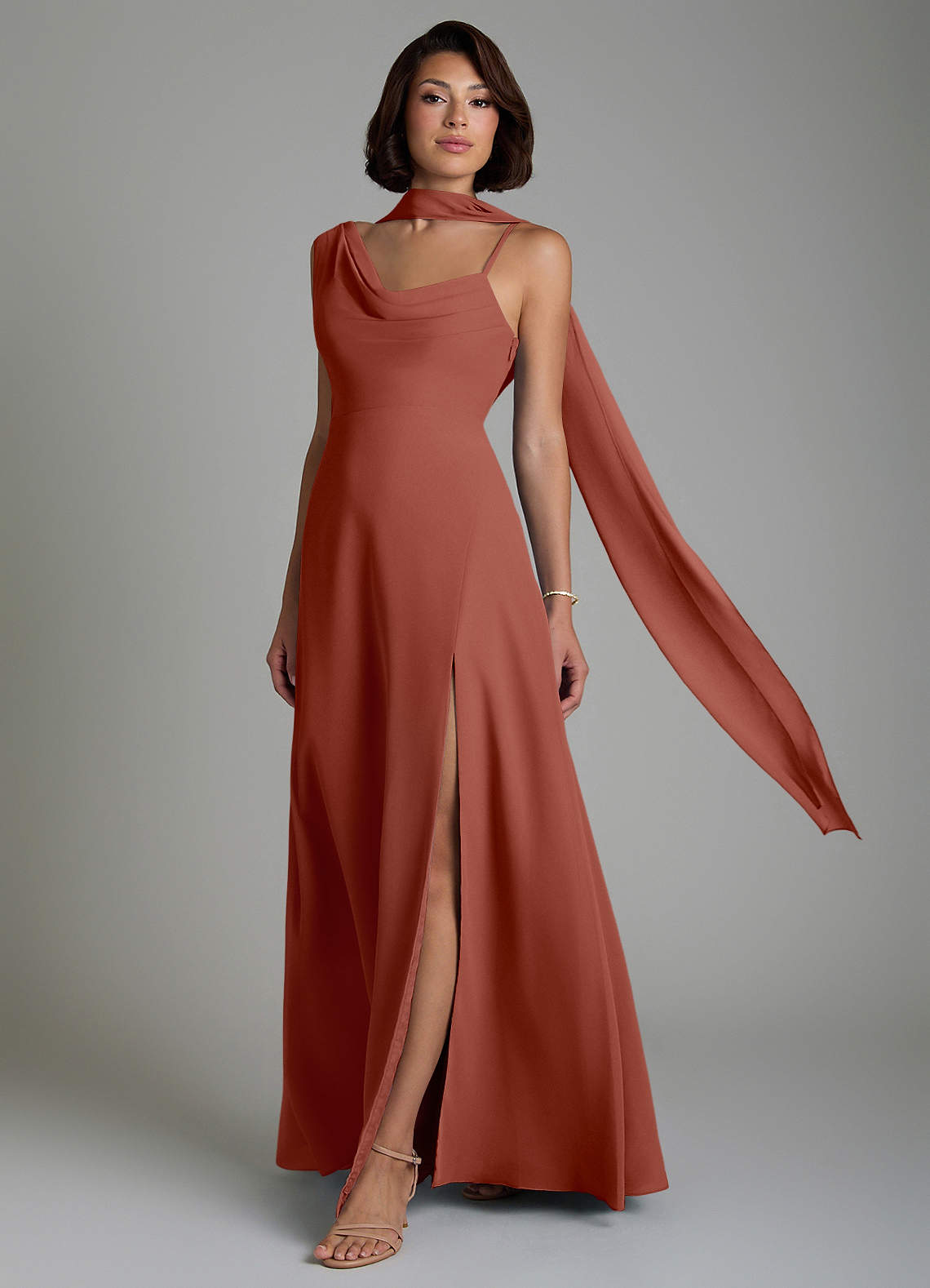 Azazie True Auburn Chiffon Bridesmaid Dresses