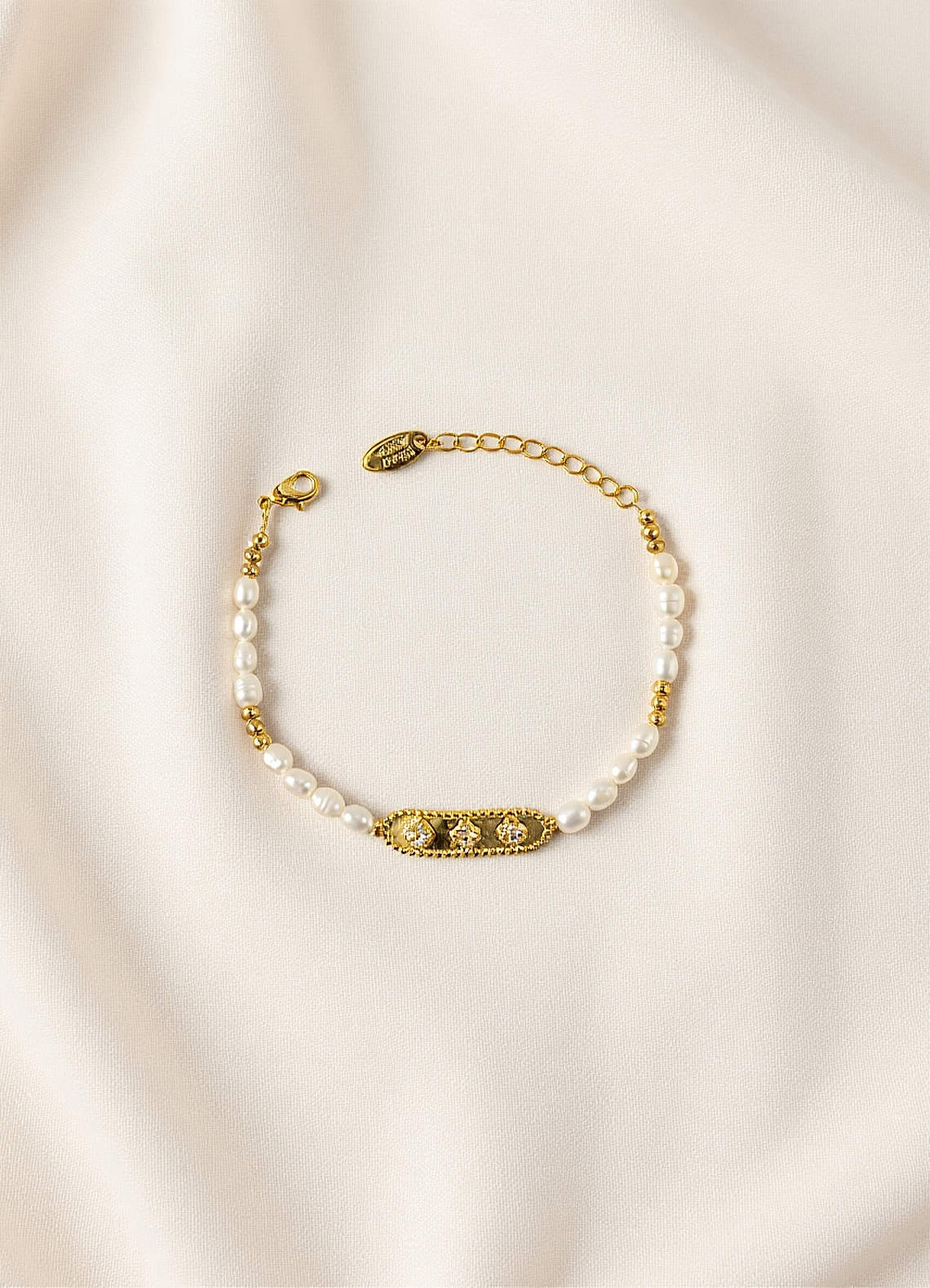 front Pearl Bar Bracelet