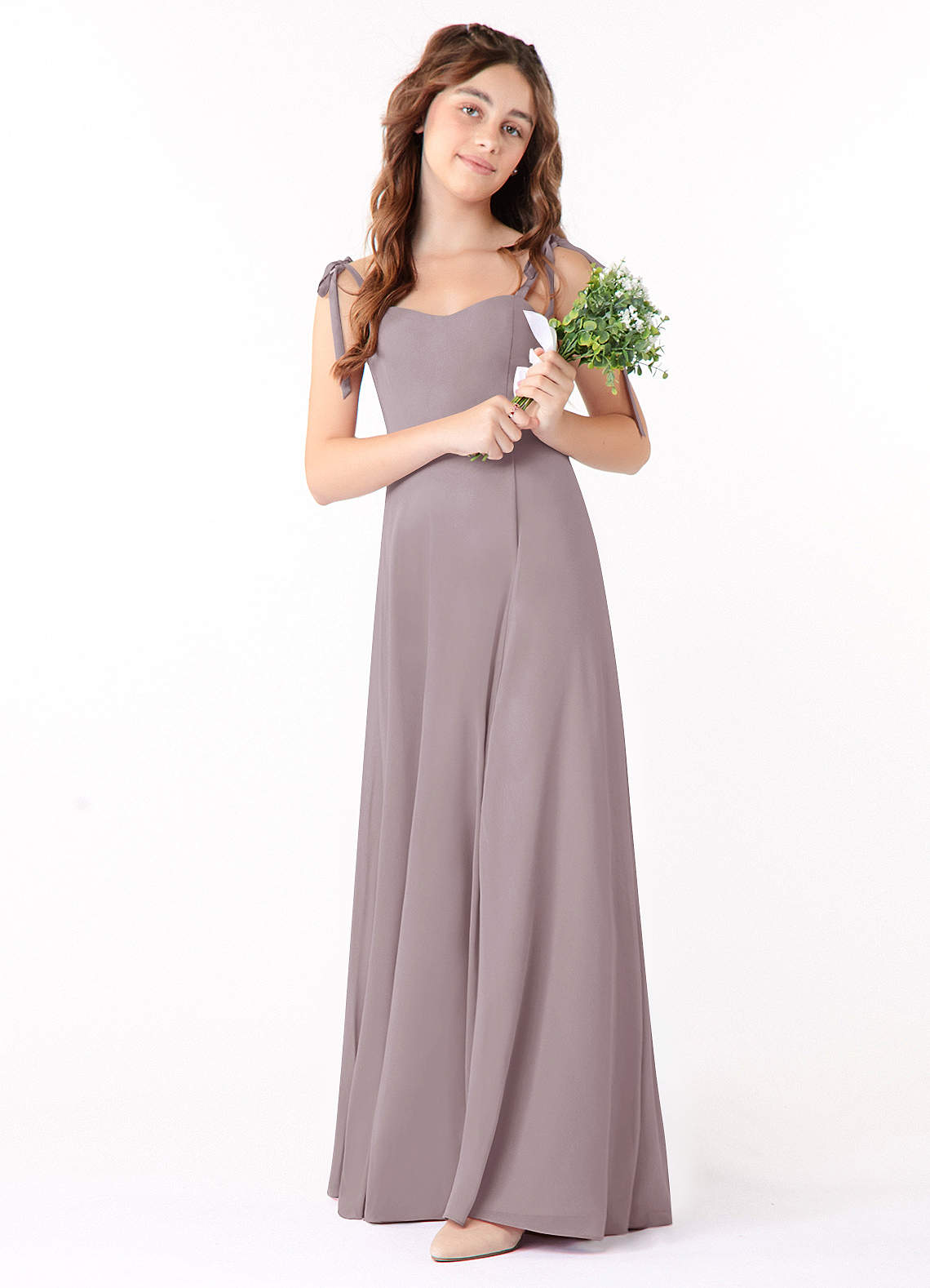 Azazie Rosey Junior Dusk A-Line Sweetheart Neckline Chiffon Dress image1