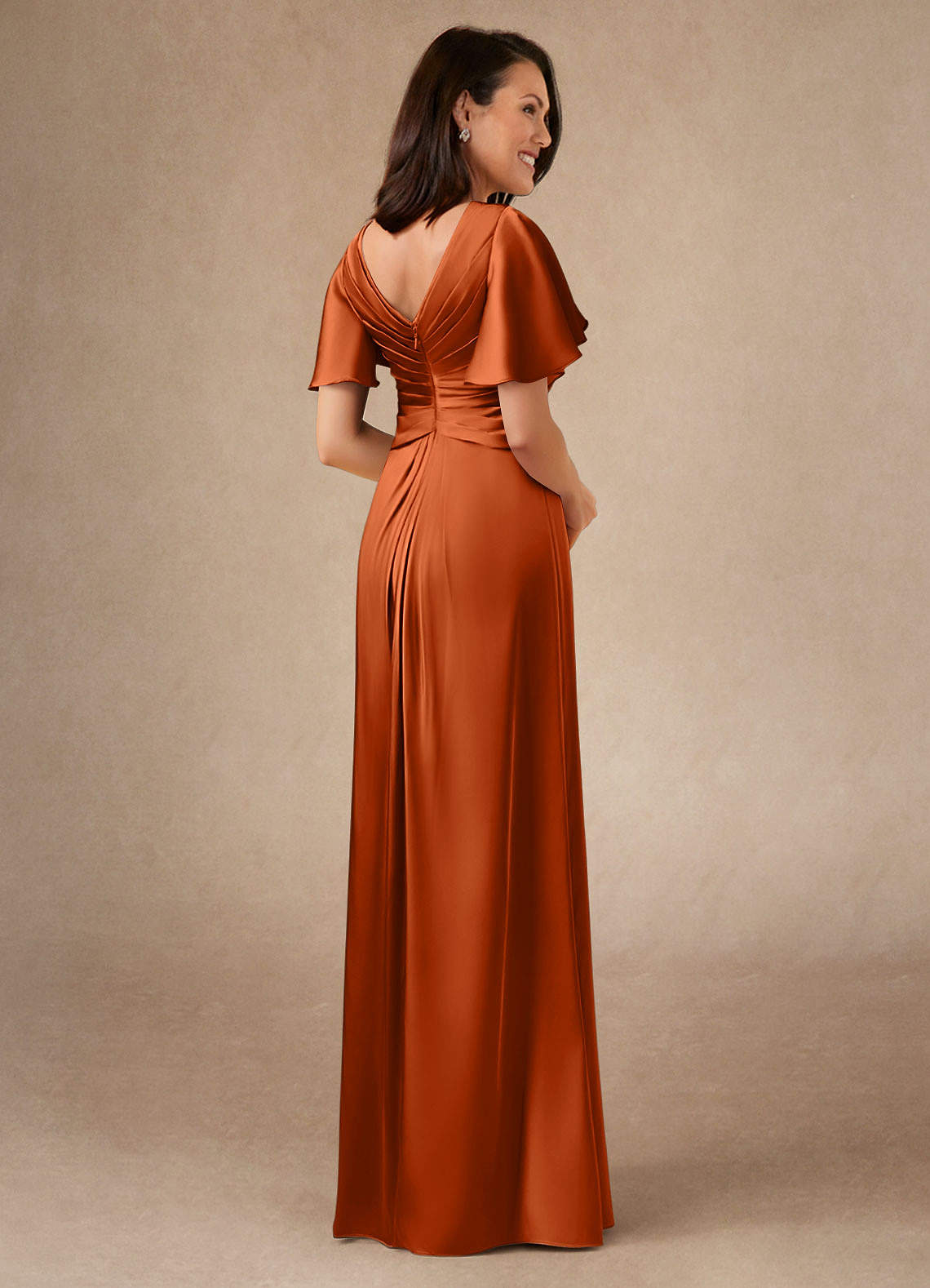 burnt orange pencil dress ADAGRO Solid Color Dress for Women Ruffle Trim Slit Hem Pencil Dress (Color  : Burnt Orange, Size : Large) : Amazon.com.au: Clothing, Shoes & Accessories