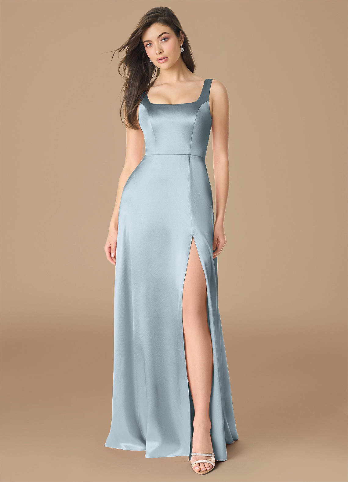 princess polly baby blue dress AW.Bridal Mermaid Scoop/U-Neck Floor Length Sleeveless Spaghetti Straps Ruffles Split Tiered Long Bridesmaid Dresses Dress Light Dusty Blue Size 4