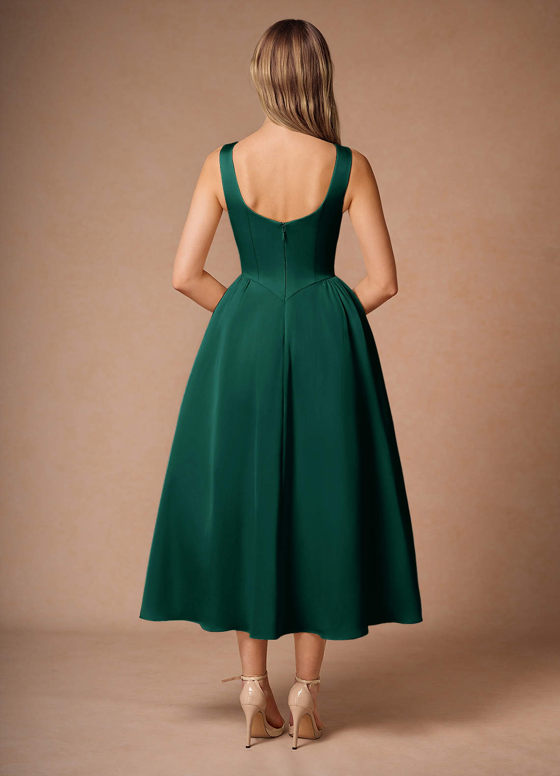 Casey Hunter Green Midi Dress | Azazie Casey Hunter Green Midi Dress | Azazie