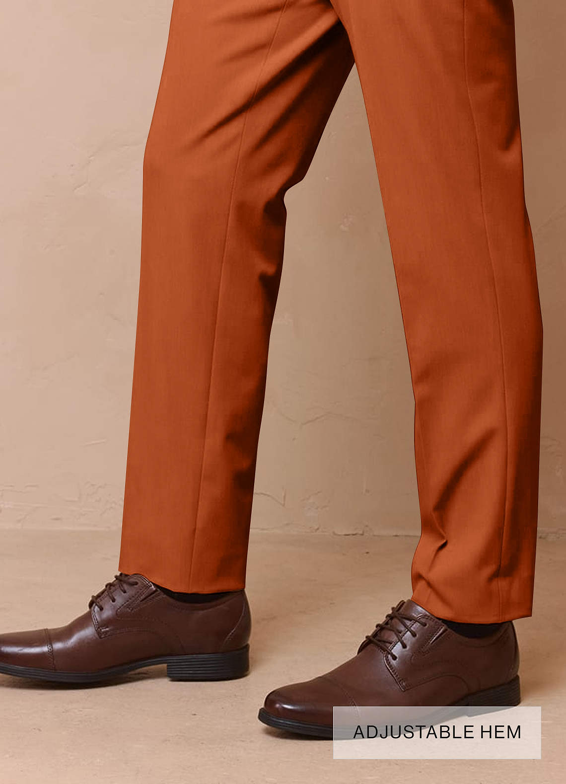 front James Burnt Orange Structured Stretch Suit