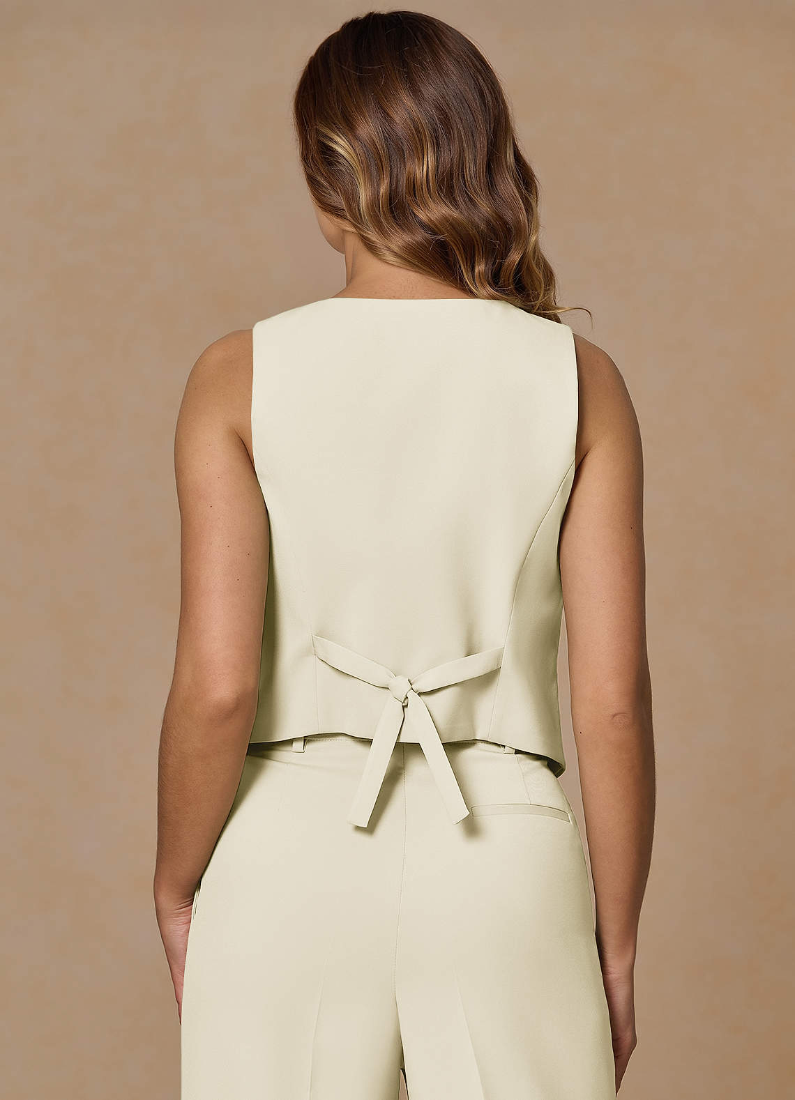 front Rowan 상아 고급 직조 기능성 조끼