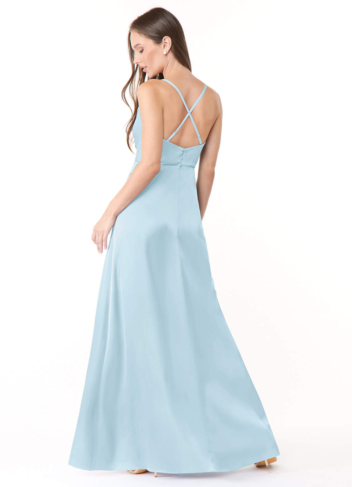 azazie naomie stretch satin dress Azazie Naomie