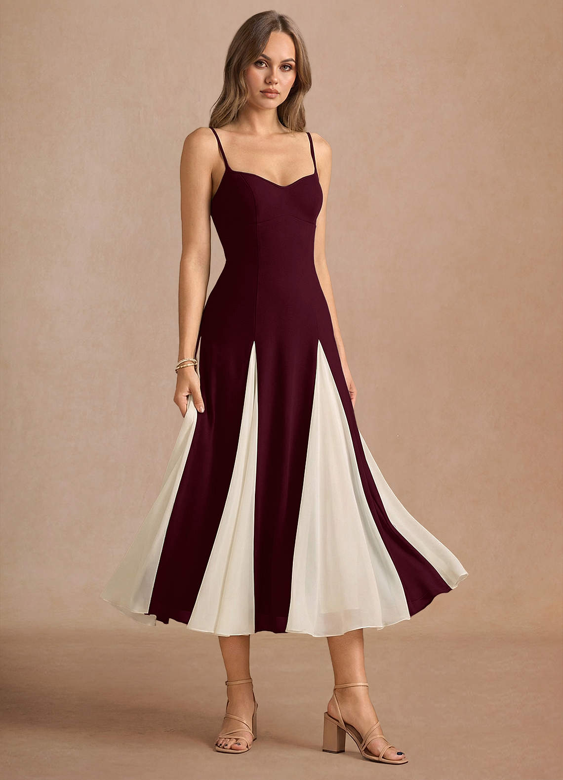 Jessenia Wine Midi Dress | Azazie