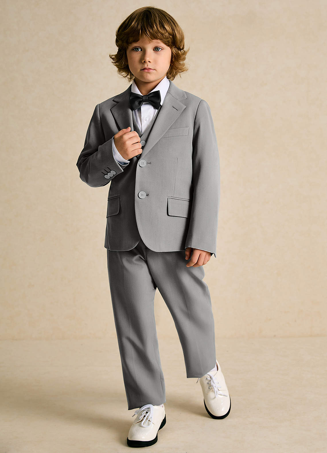 front Oliver Boys Grey 5-Piece Suit