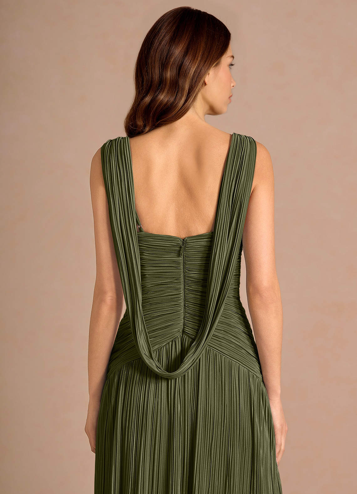 Vestido Verde Musgo Claro Largo Quellia image5