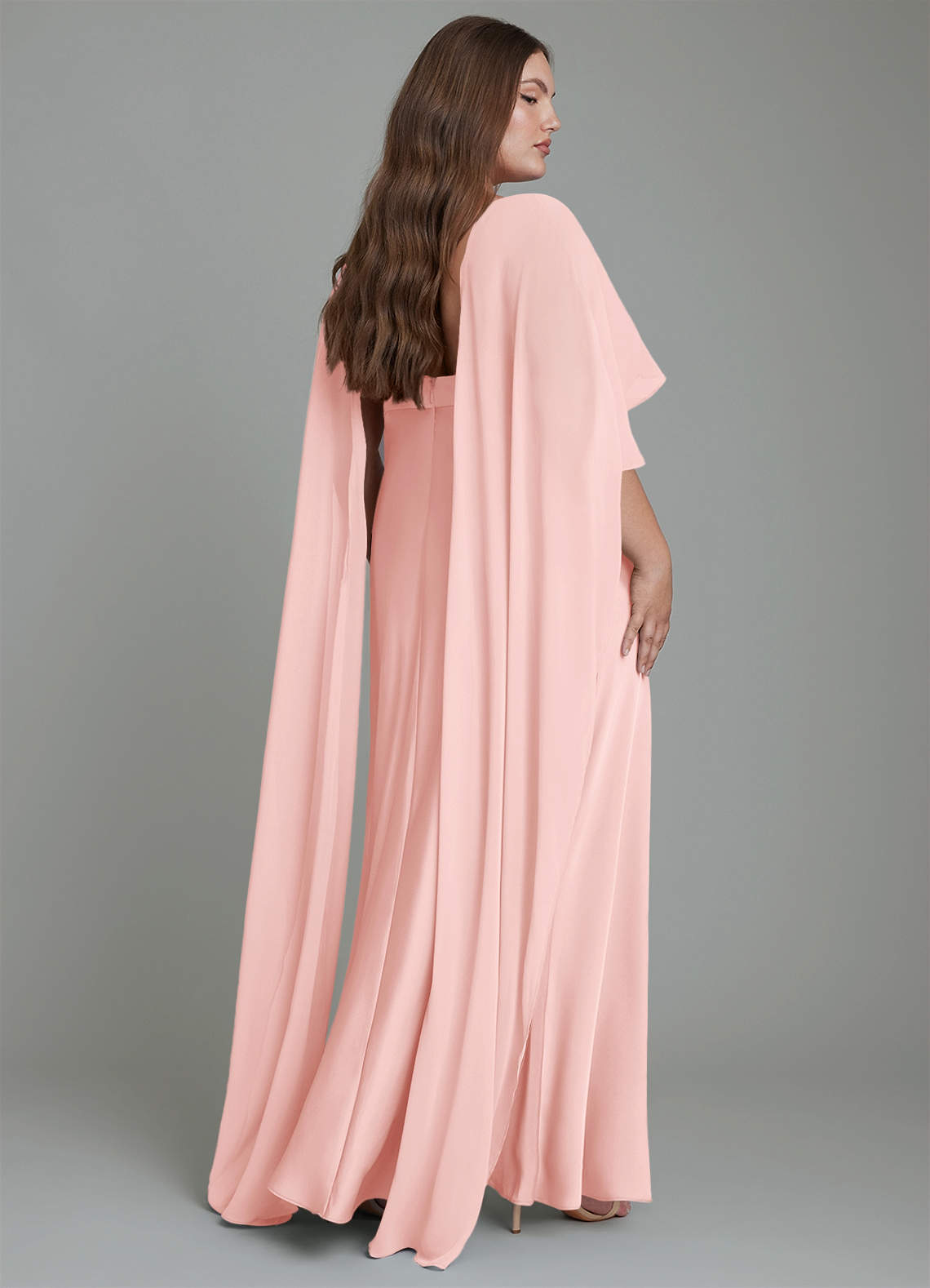 Azazie Stefania Bridesmaid Dresses Powder Pink A-Line Stretch Satin Dress image7