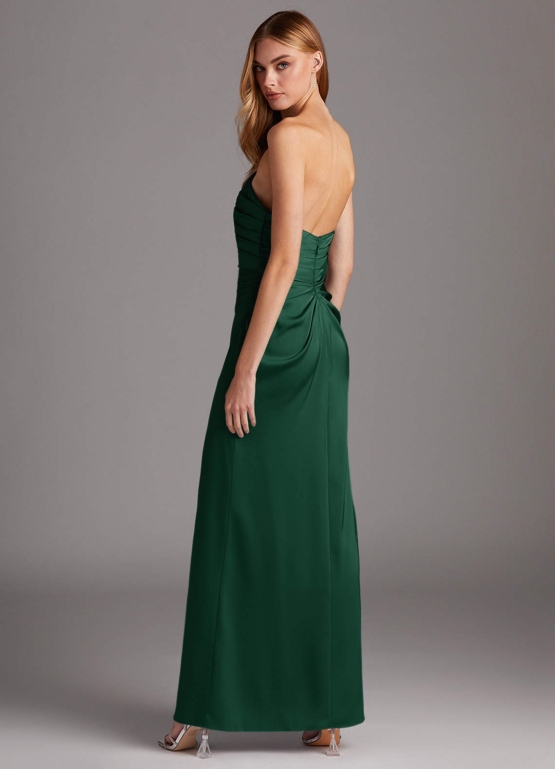 strapless dark green dress GREEN STRAPLESS STONE EMBELLISHED DRESS | CULT MIA main image 0