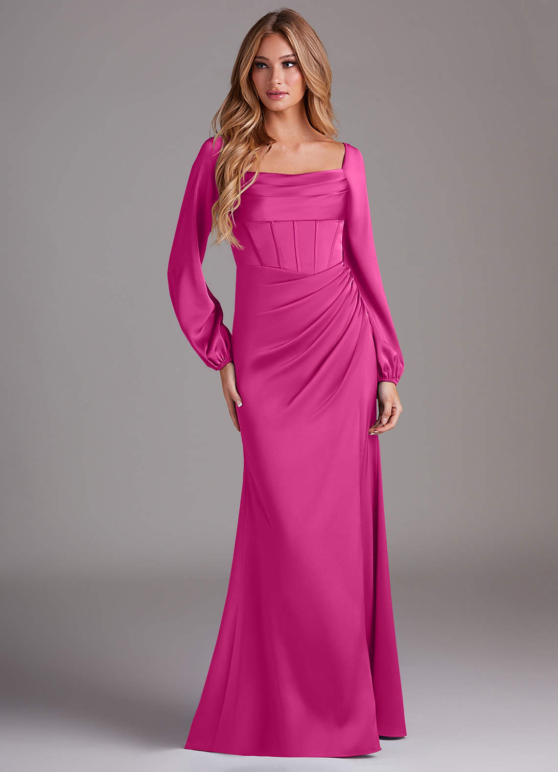 long sleeve fuchsia dress Women's Way Too Complicated Maxi Dress, Pink The fitted silhouette gracefully hugs your curves Mini Dress Fuchsia Cocktail Dress