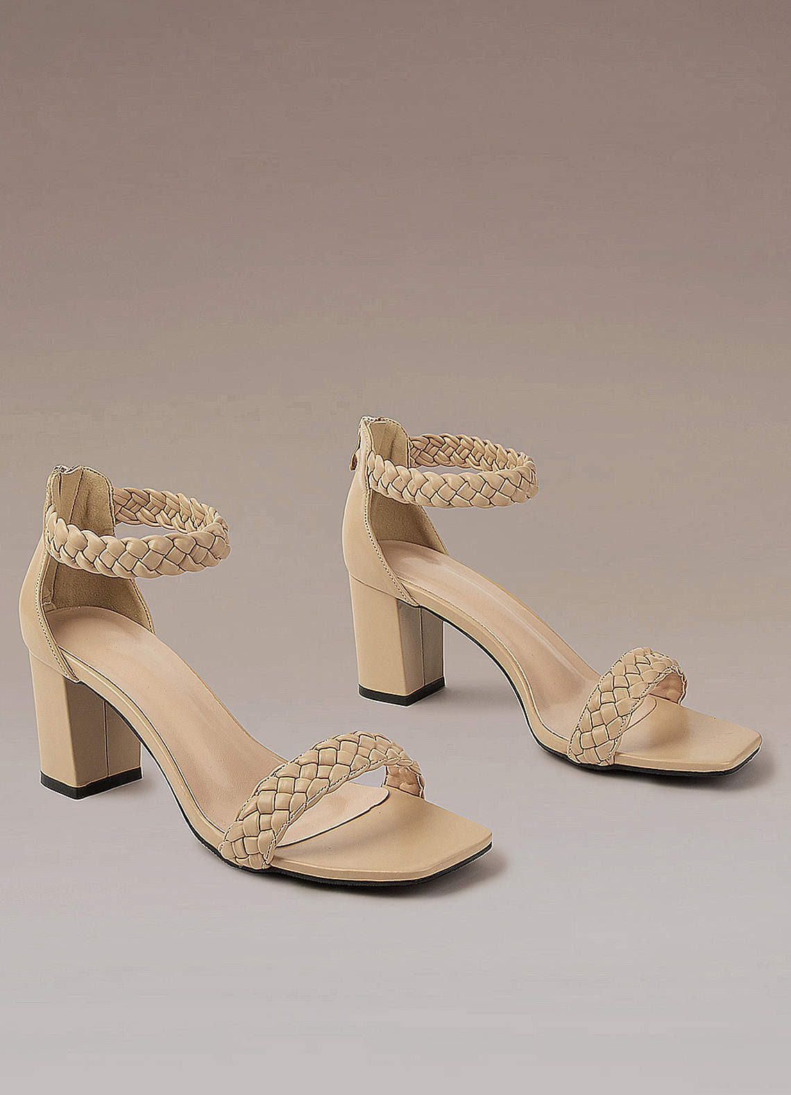 Woven block online heels