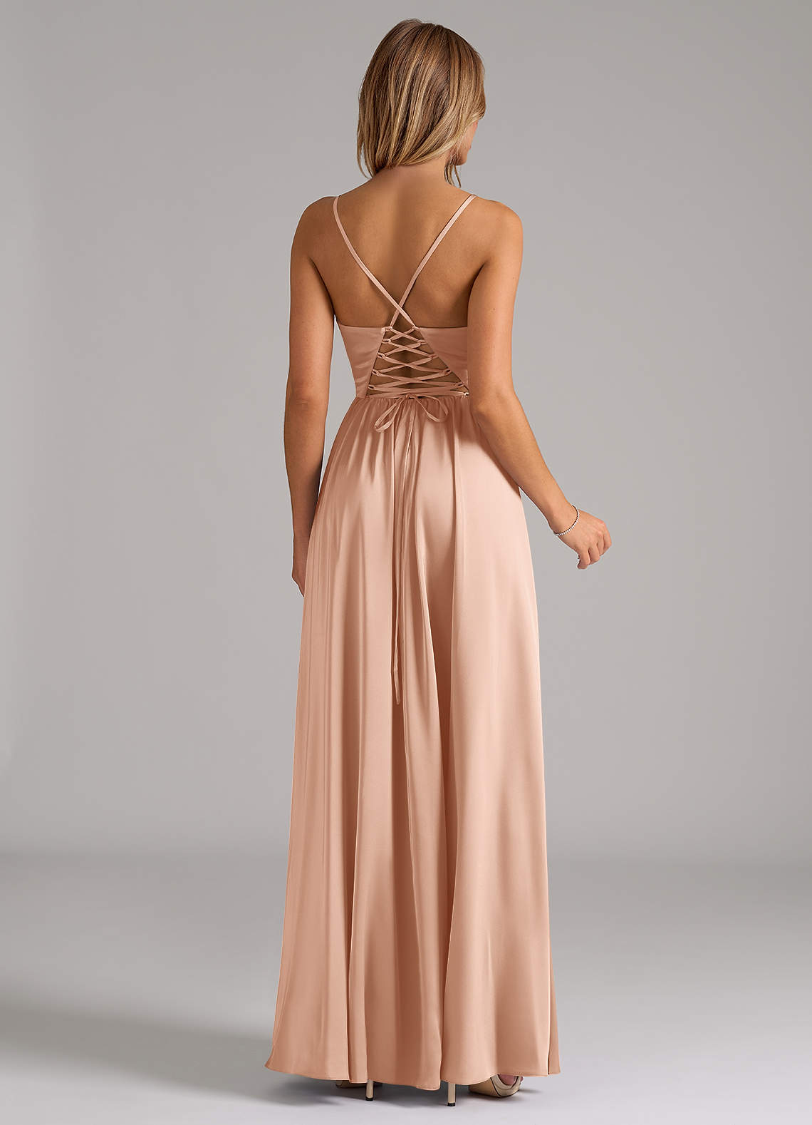 azazie rose gold dress Azazie Jesaphine