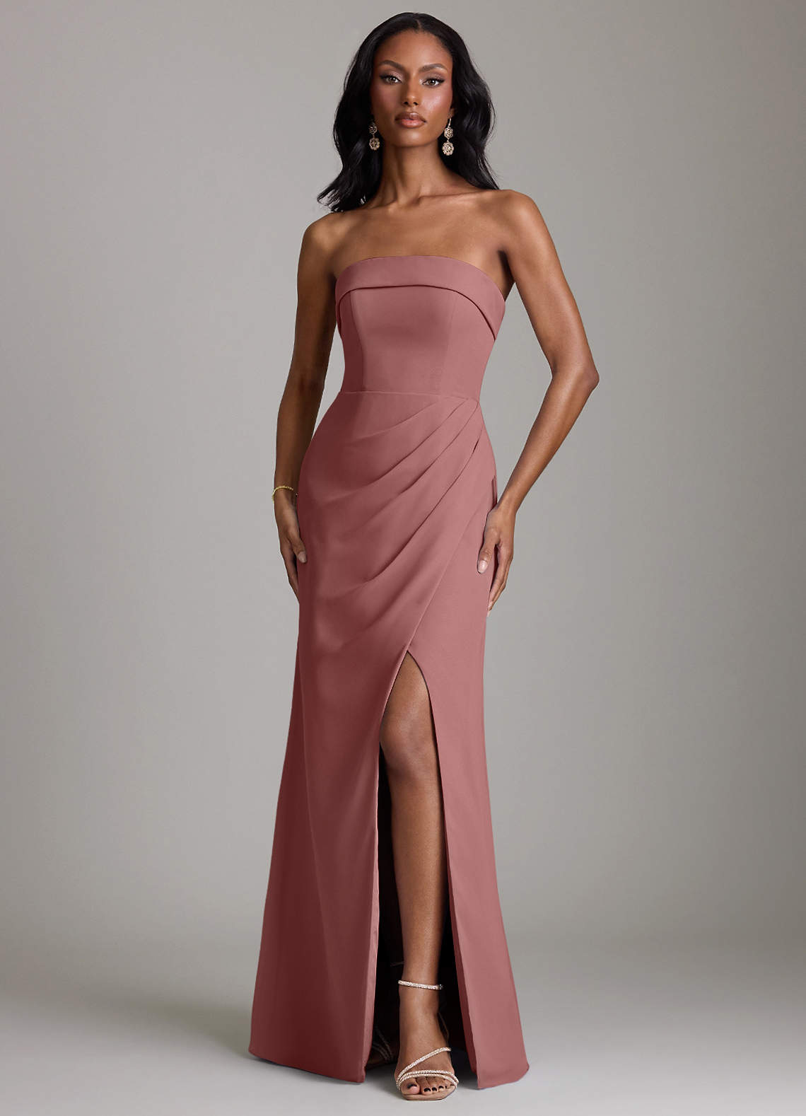 desert rose formal dress Azazie Aretha