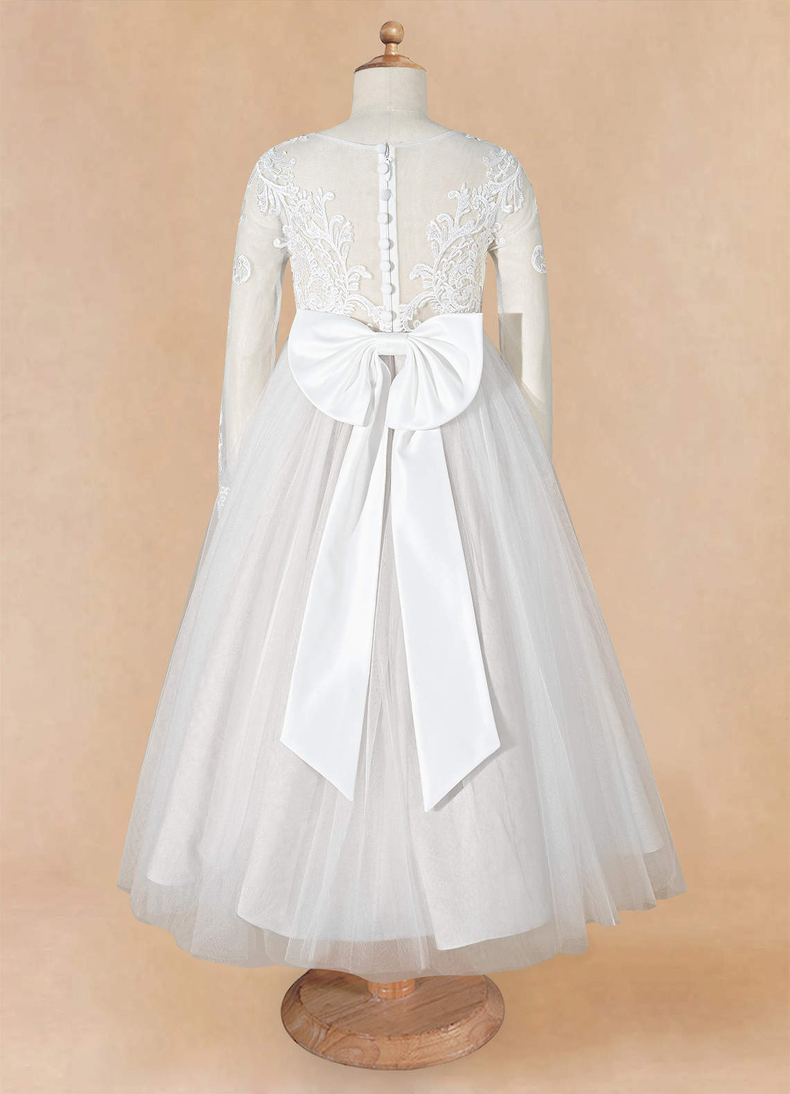 Azazie Elodie Robe Demoiselle D'honneur Fillette Robe Princesse en Dentelle Ivoire image10