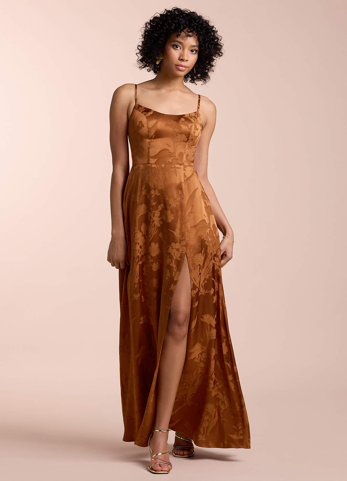 Abigail Caramel Maxi Dress | Azazie