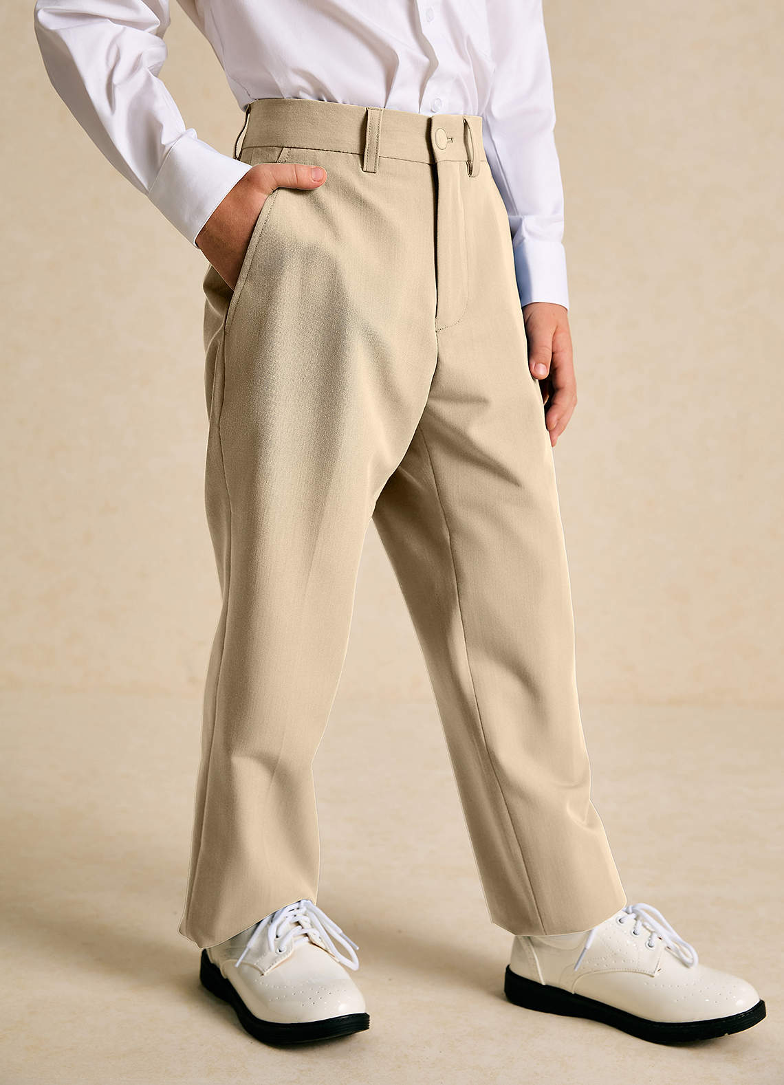 front Oliver Boys Tan 5-Piece Suit