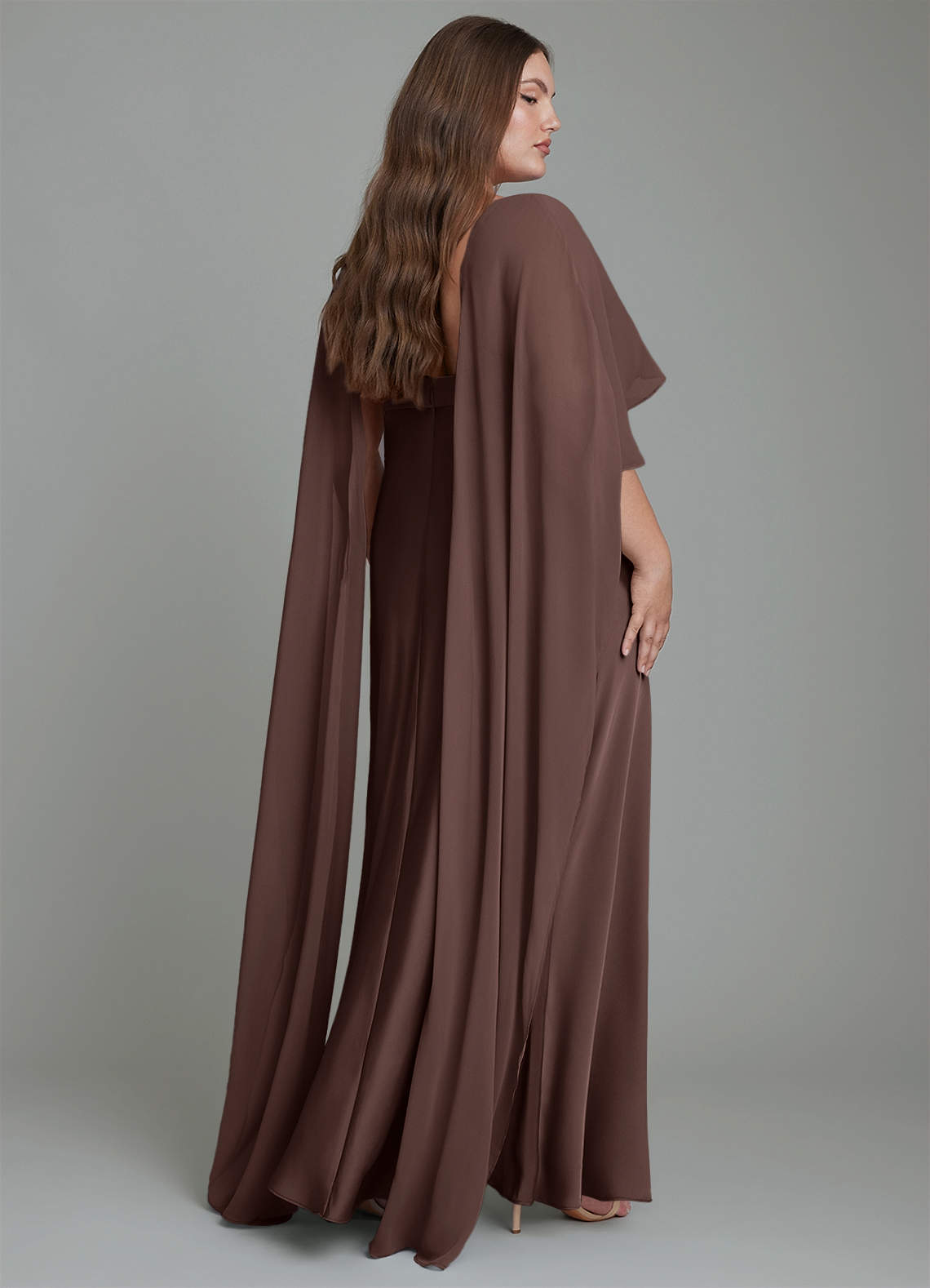 Azazie Stefania Bridesmaid Dresses Ganache A-Line Stretch Satin Dress image7