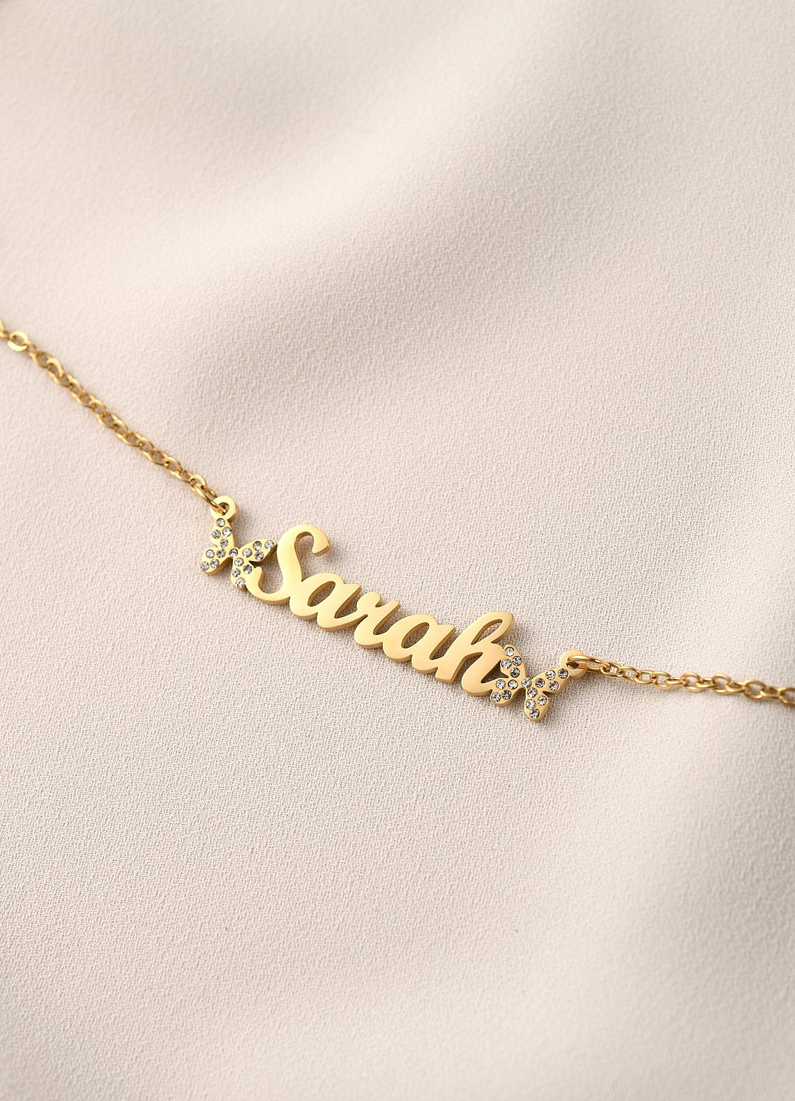 front Custom Name Necklace with Crown