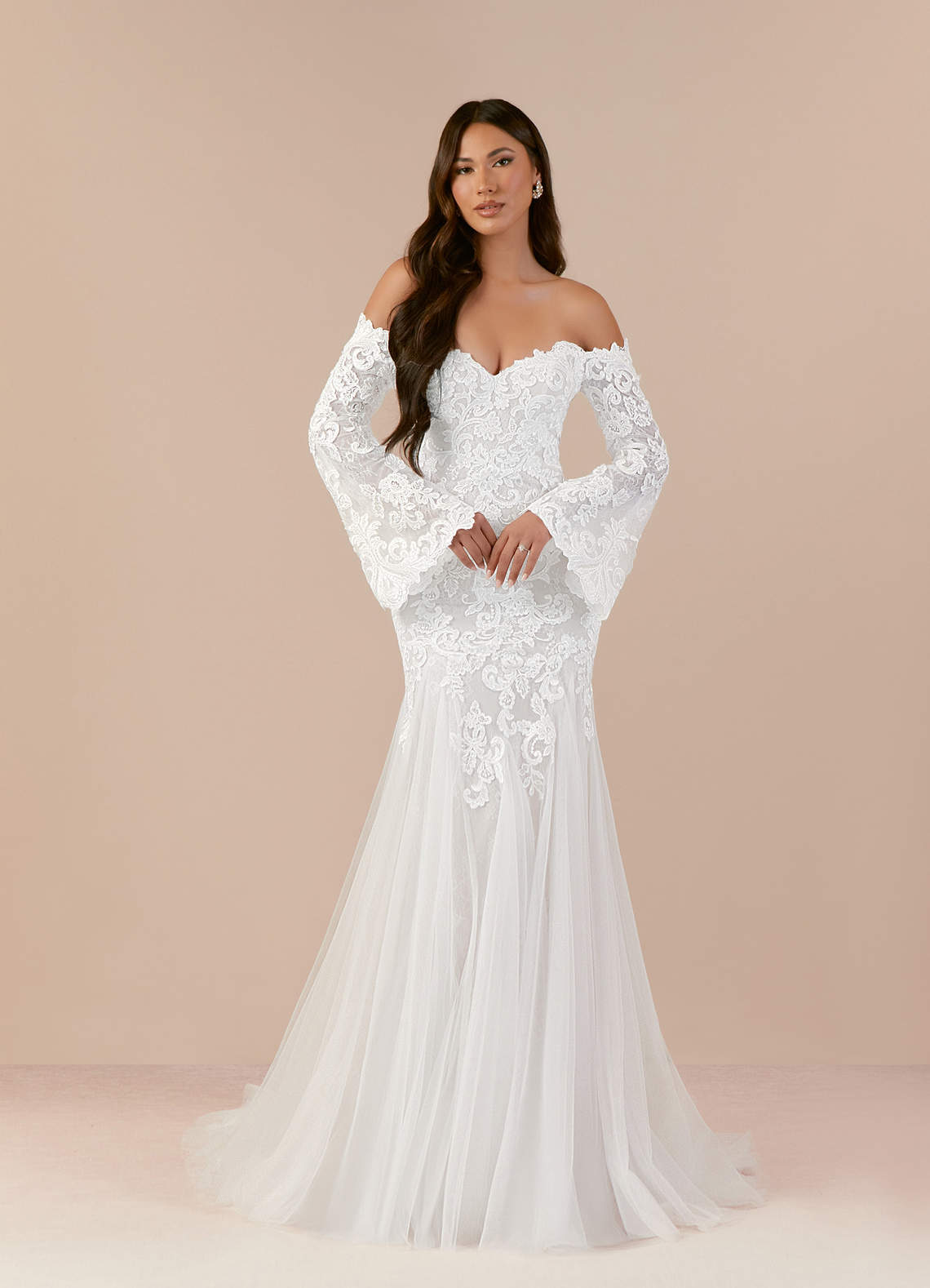 Azazie Arlette Wedding Dresses Diamond White Mermaid Sweetheart Sequins Tulle Dress image1