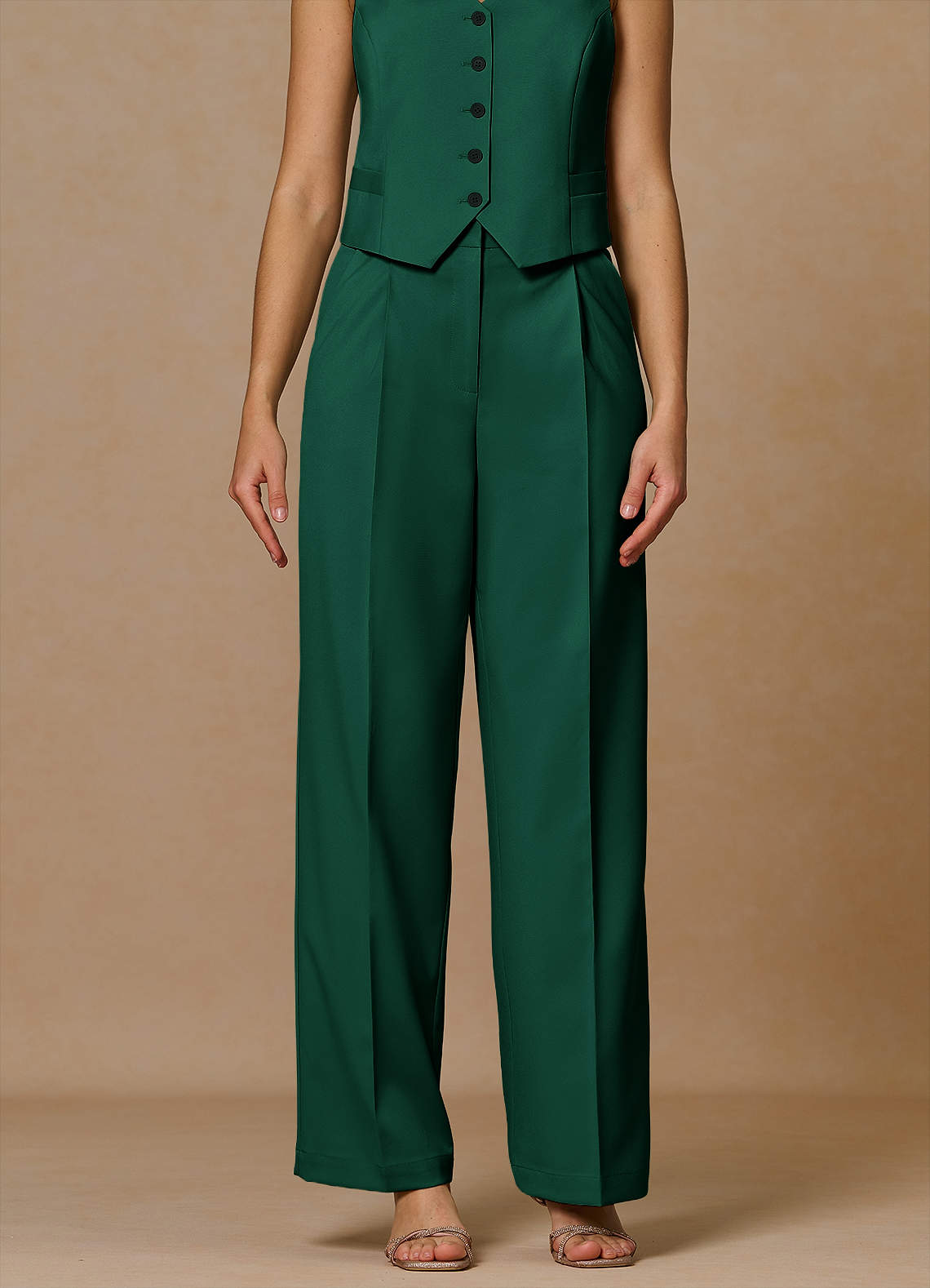 front Rowan Emerald Refined Weave Performance pants