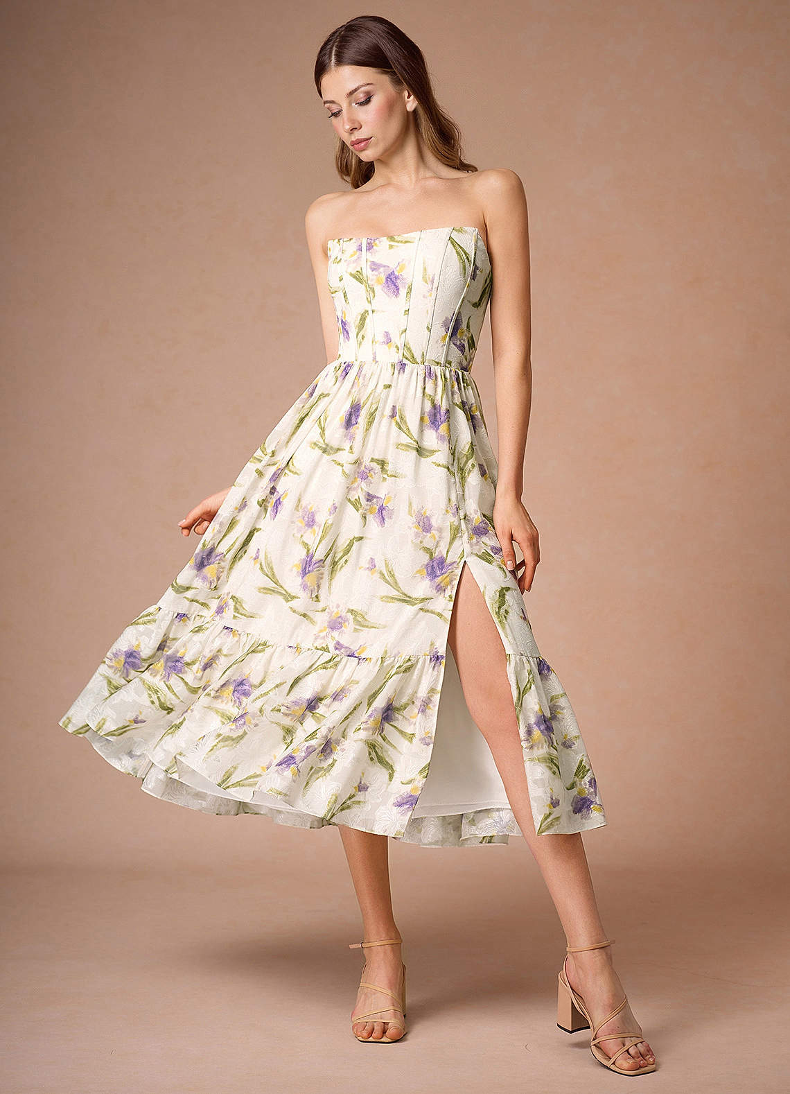 Midi jurk Vivien Tulp Multiprint image1