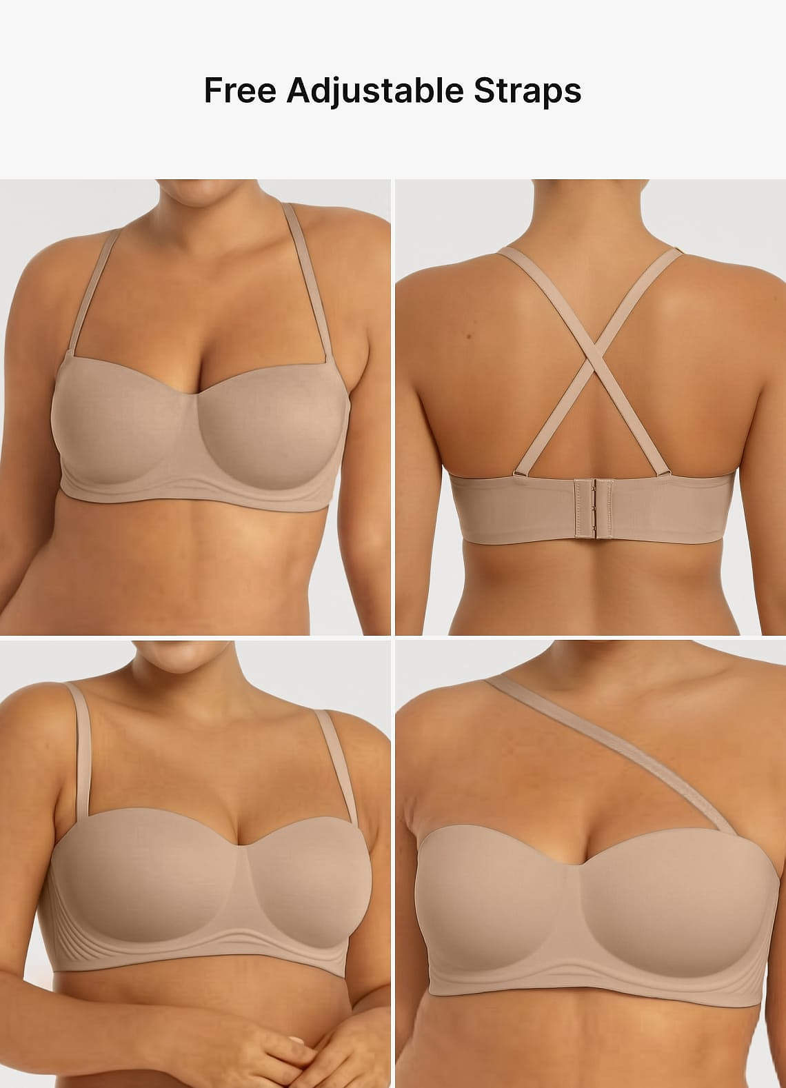 front Naadloze anti-zwaartekracht strapless beugelbeha