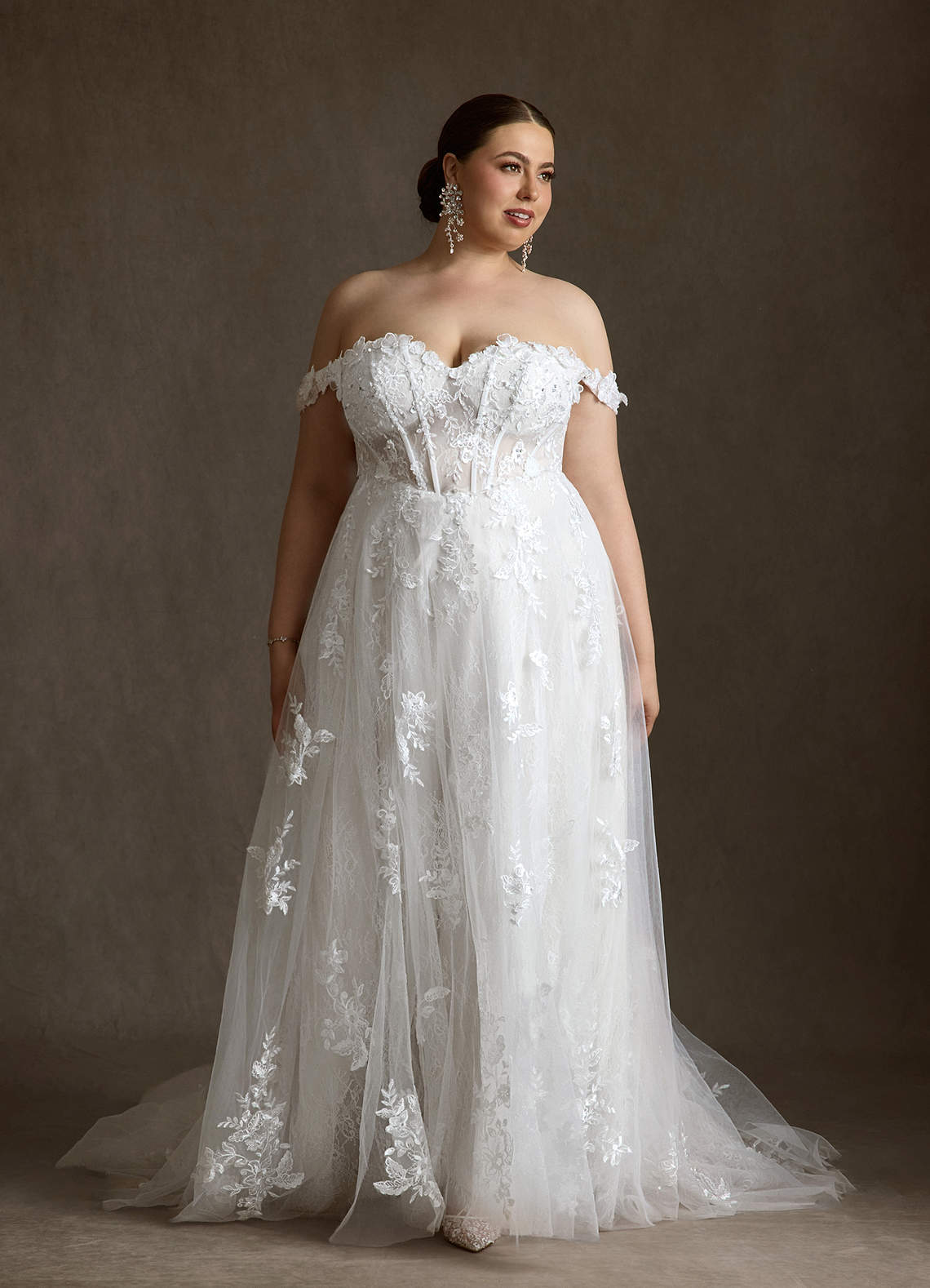Azazie Florentina Wedding Dresses Diamond White A-Line Sweetheart Sequins Tulle Dress image8