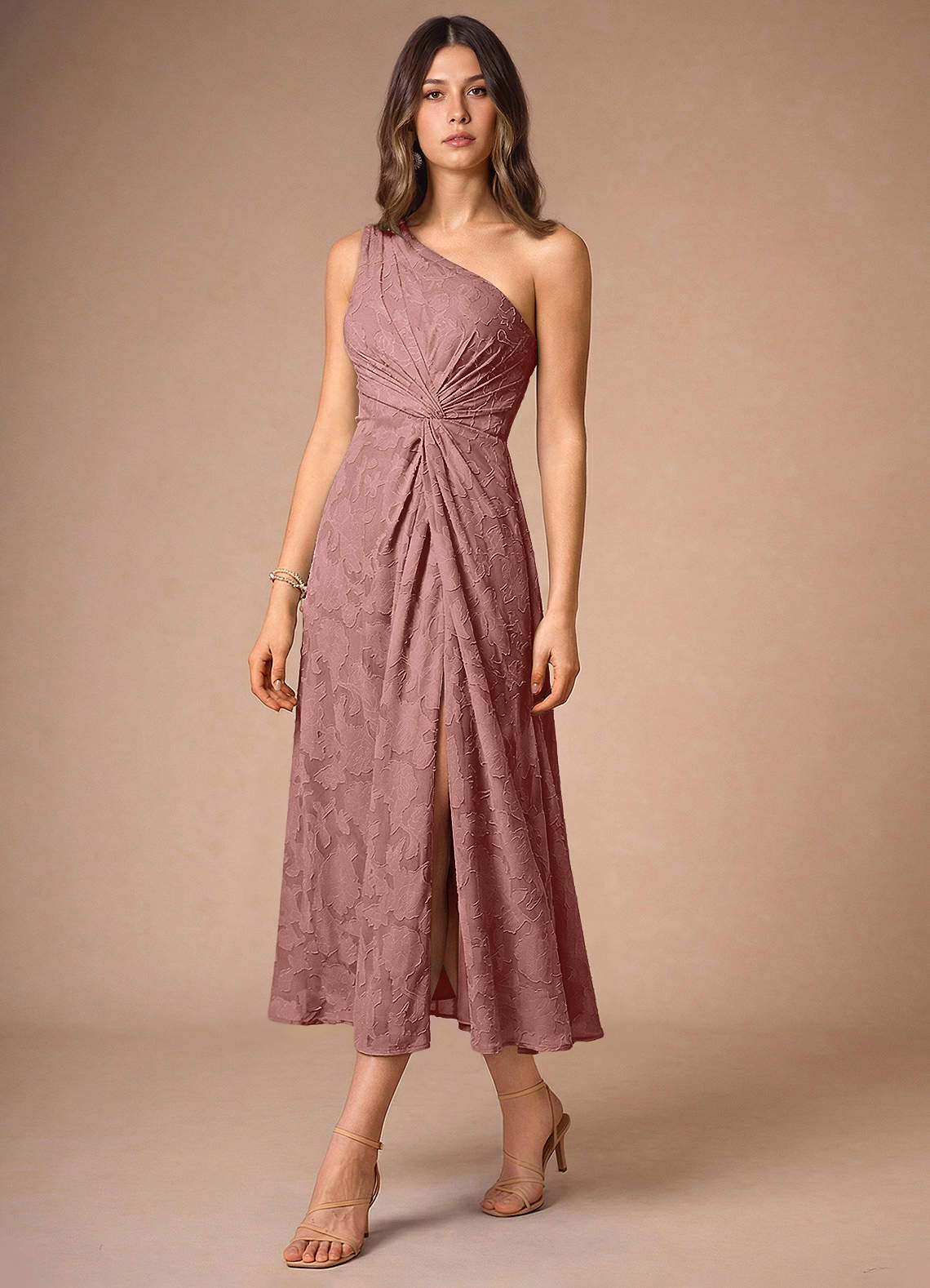 Hermosa Light Pink Midi Dress | Azazie