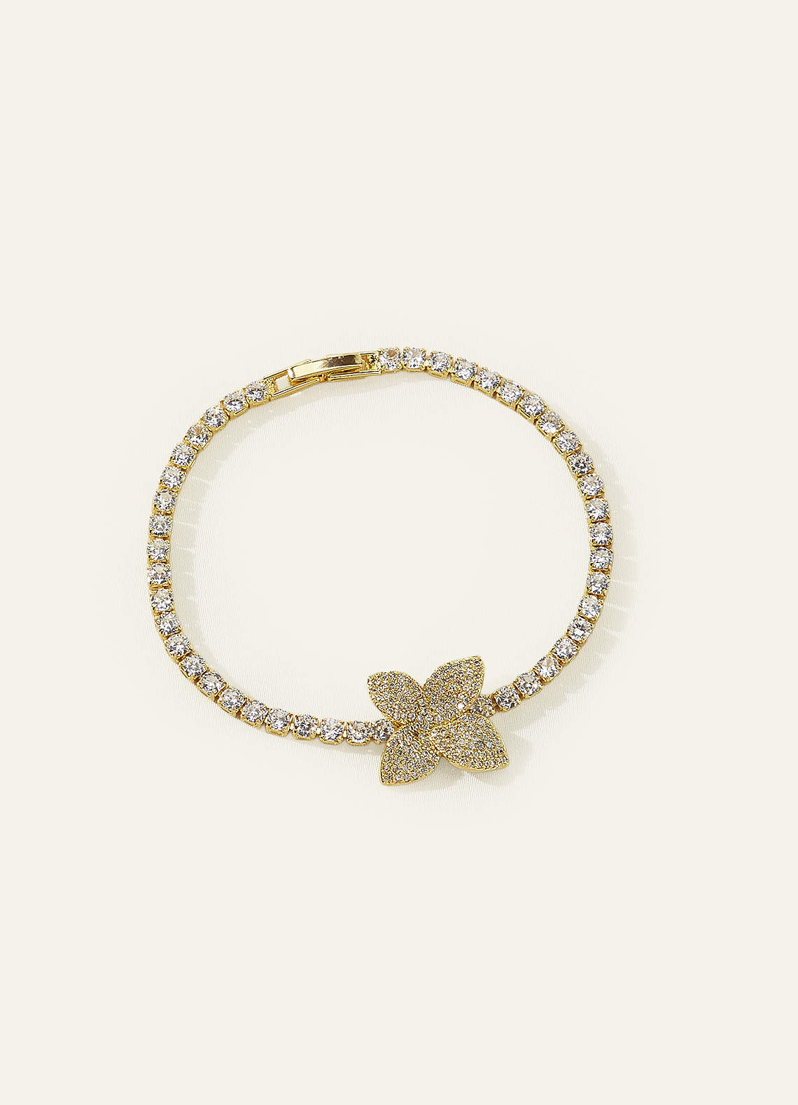 front Zirkon-Armband mit blattförmigem Anhänger zum Herausziehen