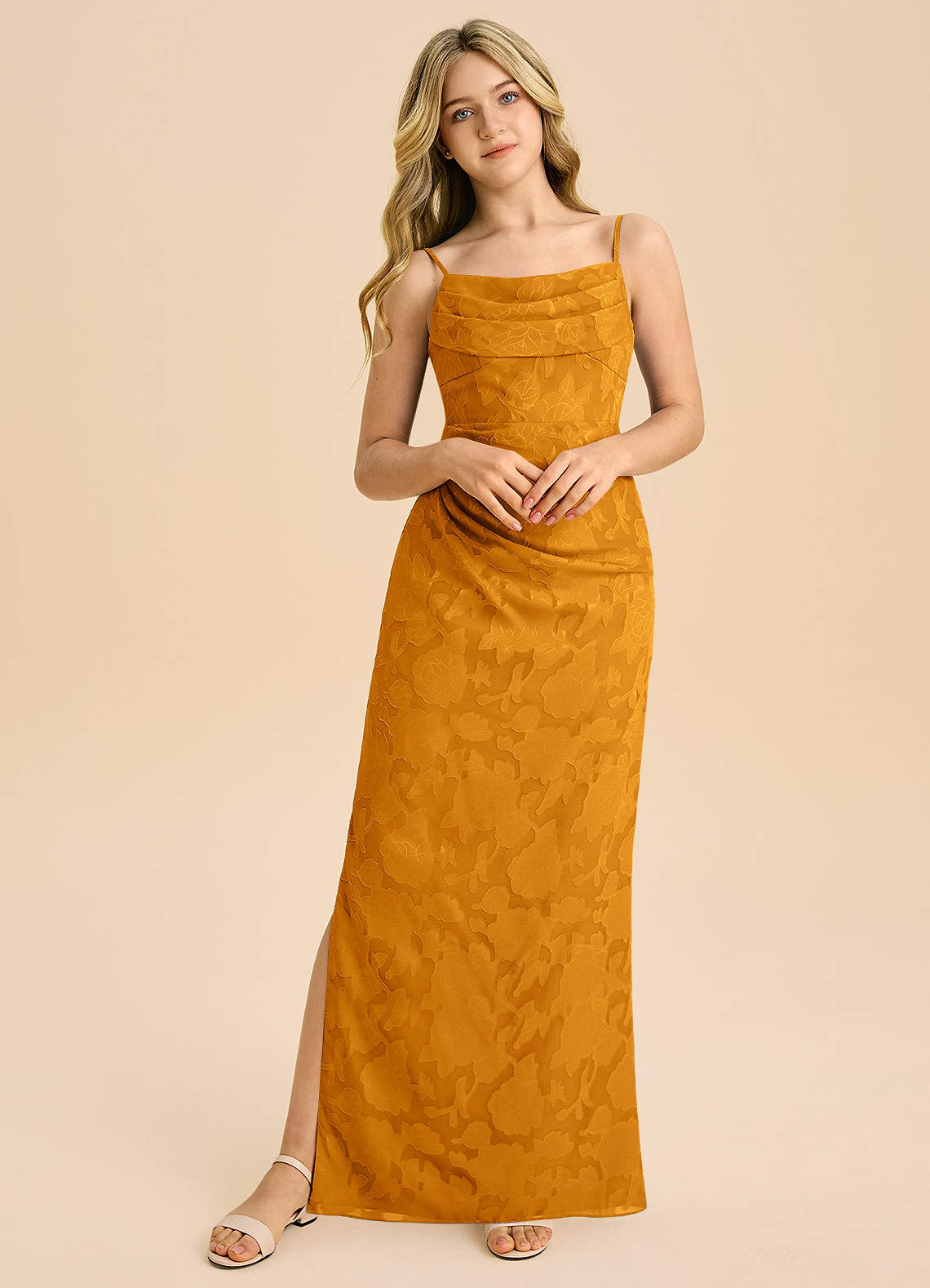 Azazie Mai Junior Klä av Tubklänning i Blommig Utbrändhet Plisserad image4