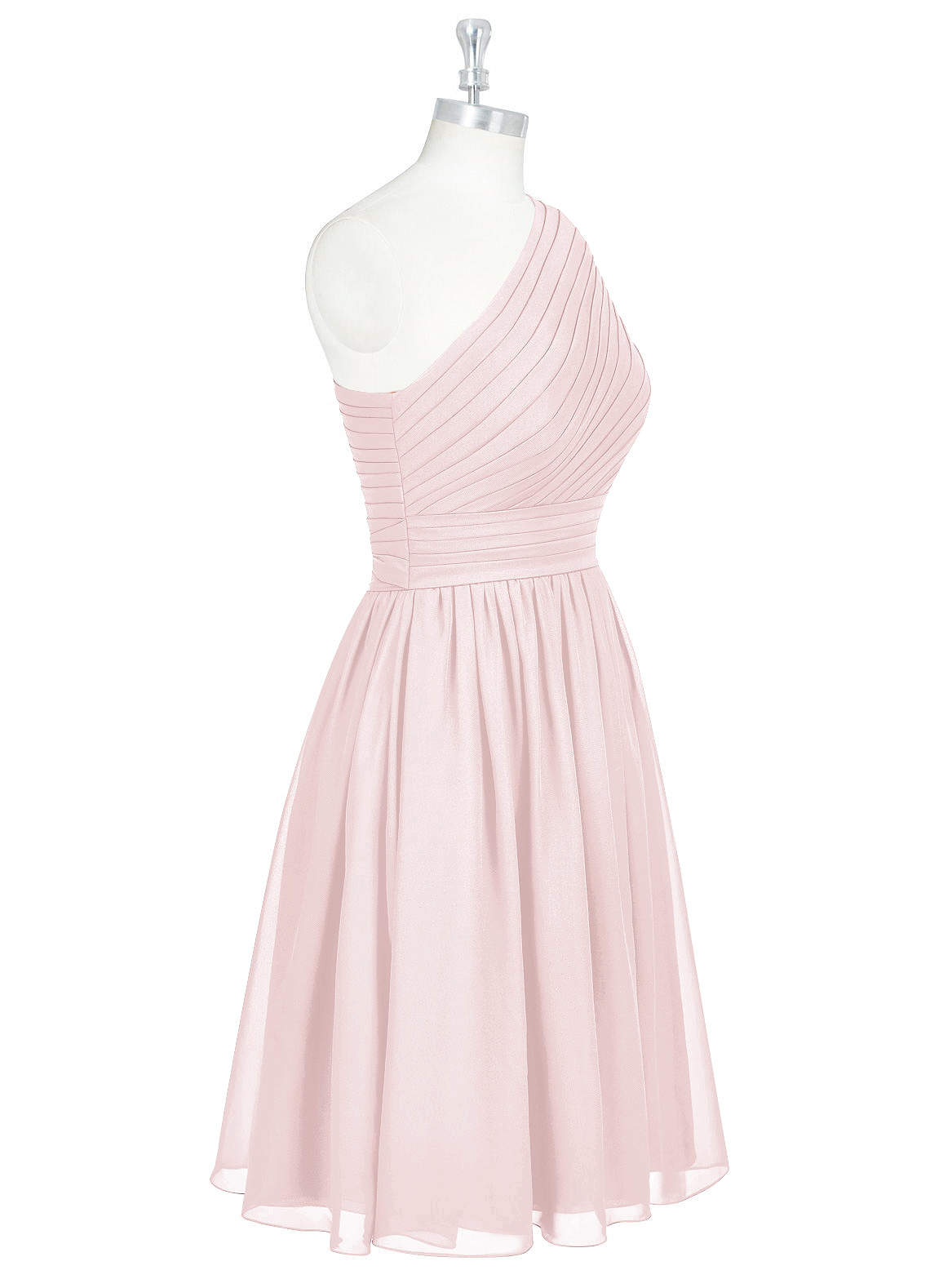 Azazie Katrina Bridesmaid Dresses Blushing Pink A-Line One Shoulder Chiffon Dress image7