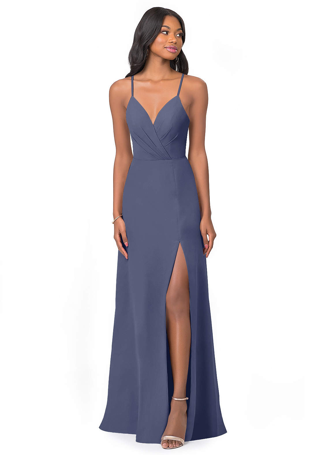 Azazie Everleigh Bridesmaid Dresses Stormy A-Line Sweetheart Pleated Chiffon Dress image1