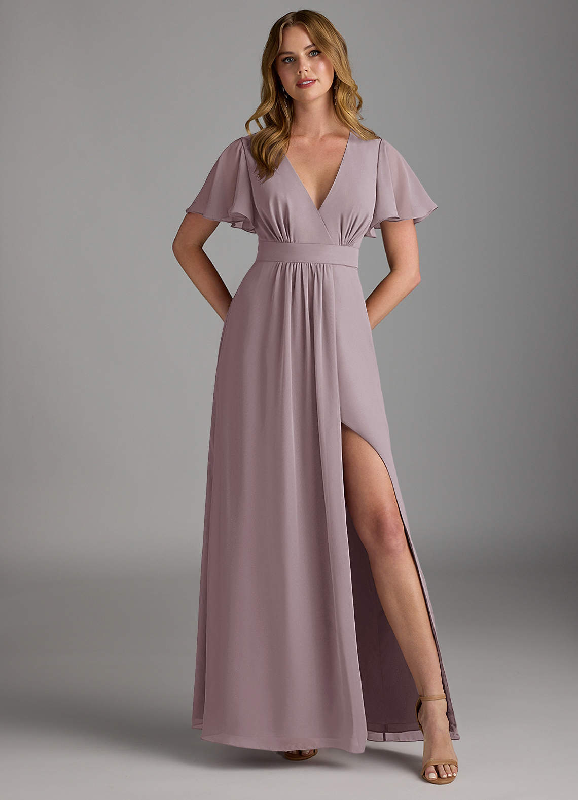 Azazie Zaniah Bridesmaid Dresses Dusk A-Line Chiffon Dress image1