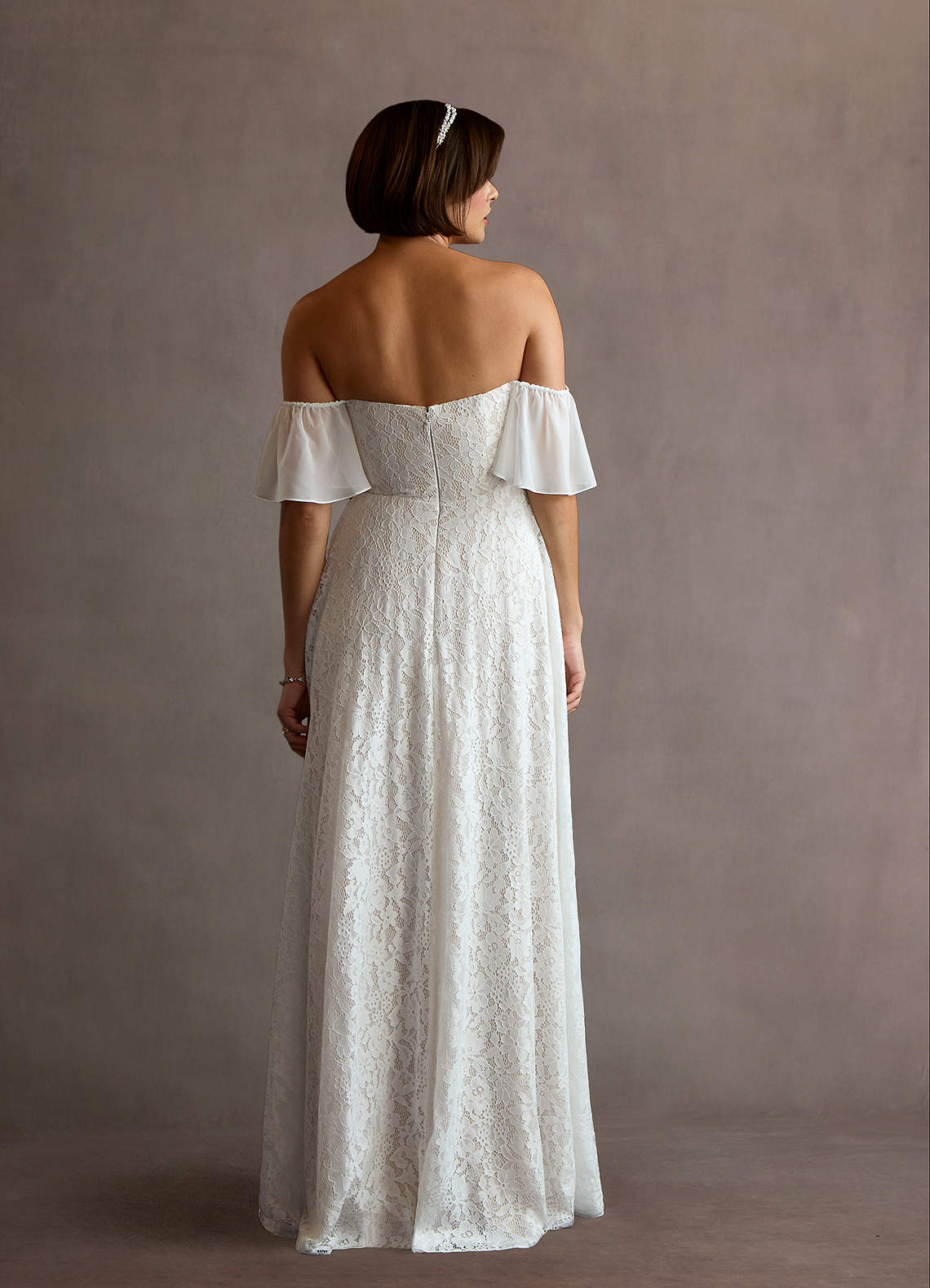 lace off the shoulder bridesmaid dress ZAPAKA Women White Long Wedding Dress Mermaid Off the Shoulder Lace Bridal Dress, Ivory / US2