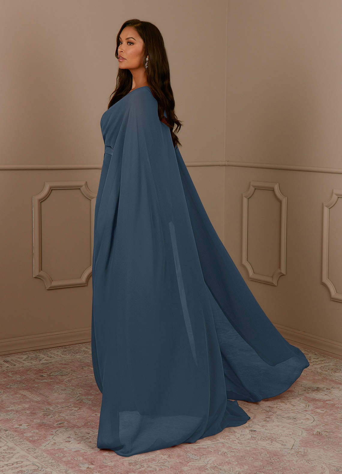 Azazie Isa Neptune A-Line V-Neck Pleated Chiffon Dress | Azazie