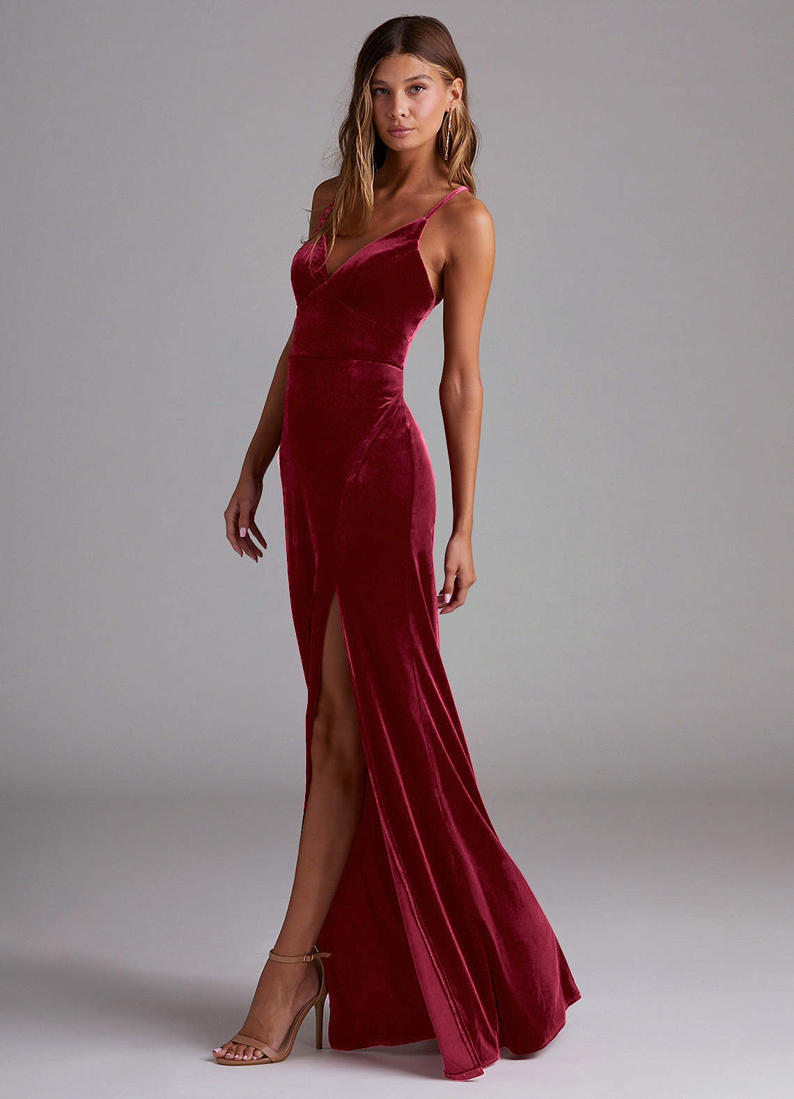 Becca Try-on Dress Sample Dress Burgundy Bridesmaid Dresses