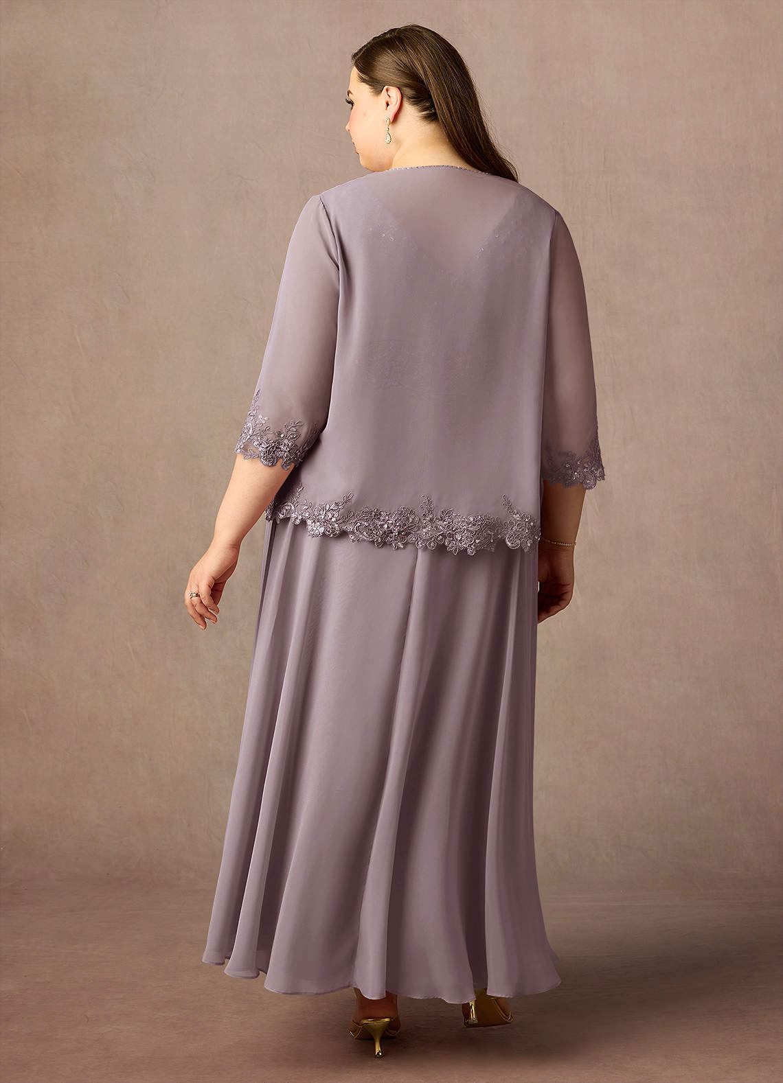 Azazie Devana Abiti per la Madre della Sposa Abito A-Line in Chiffon Lustrini Dusk image1