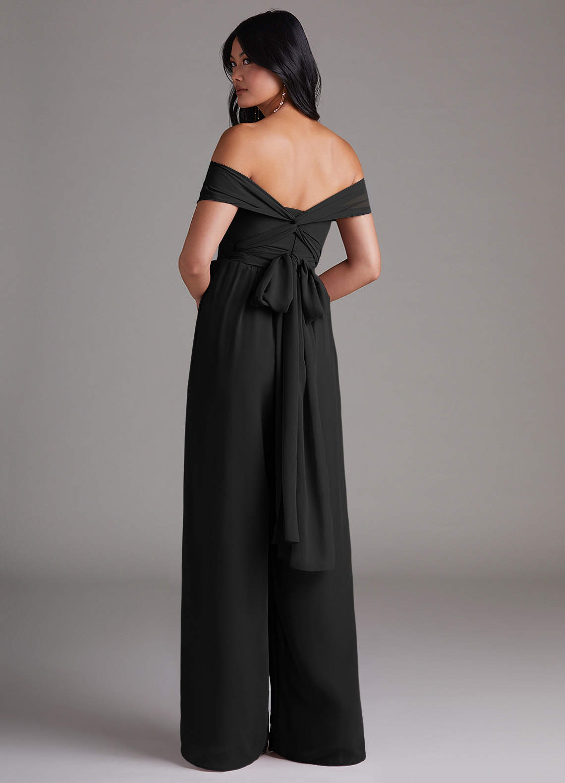 black dress party dress and jump suite Party Dress For Mother Of The Bride Designed Neckline 3/4 Length Sleeves Jumpsuit Sash Floor-Length Wedding Guest Dresses