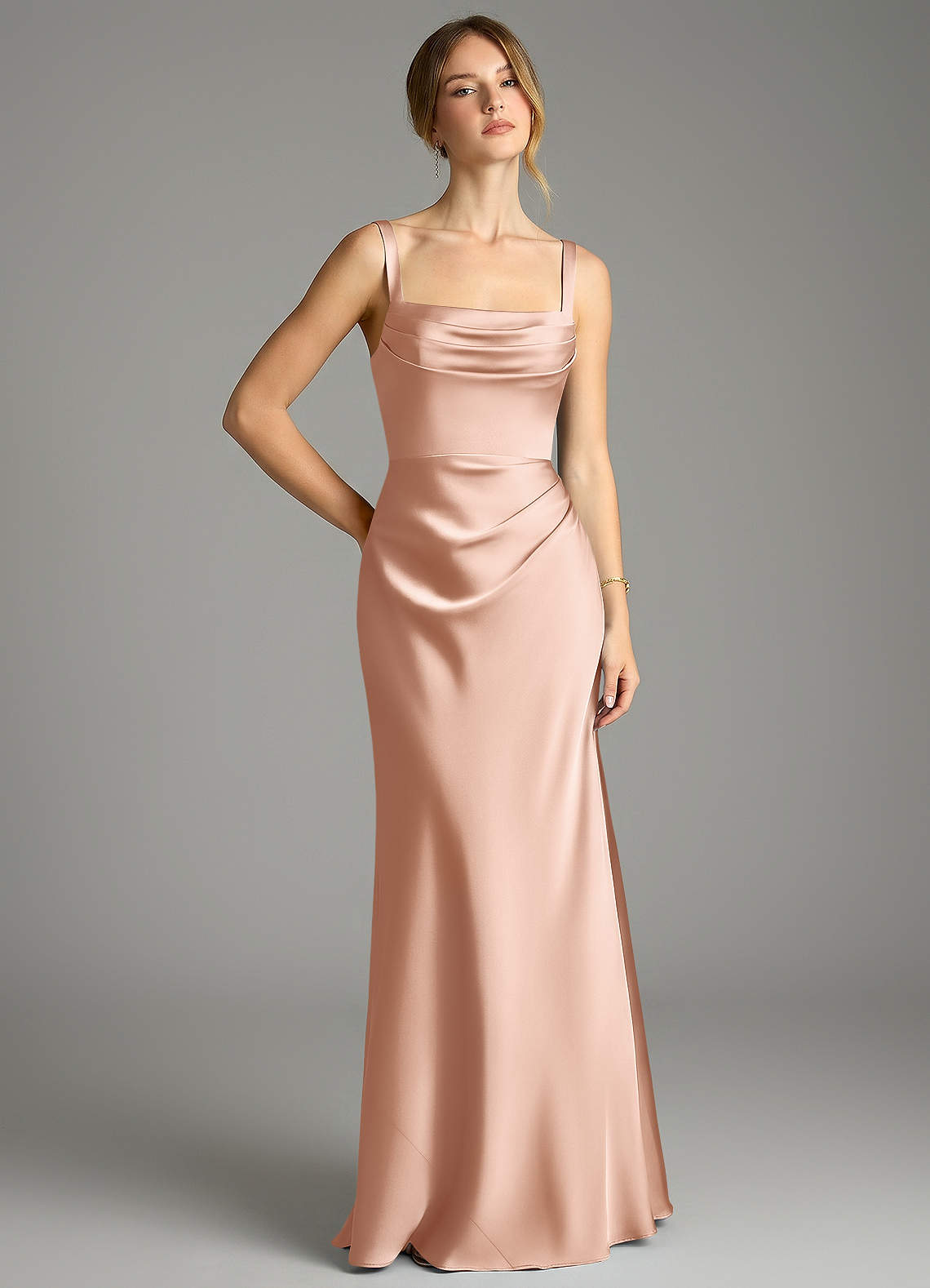 gathered cowl stretch satin mermaid dress Buy Bridesmaids Dresses Online