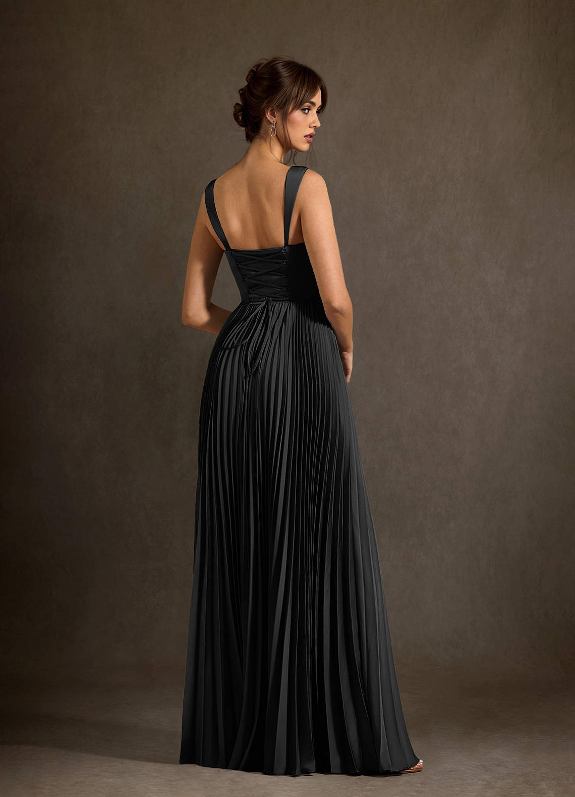 Azazie Dean Wedding Dresses Black Sheath Sweetheart Neckline Stretch Satin Dress image1